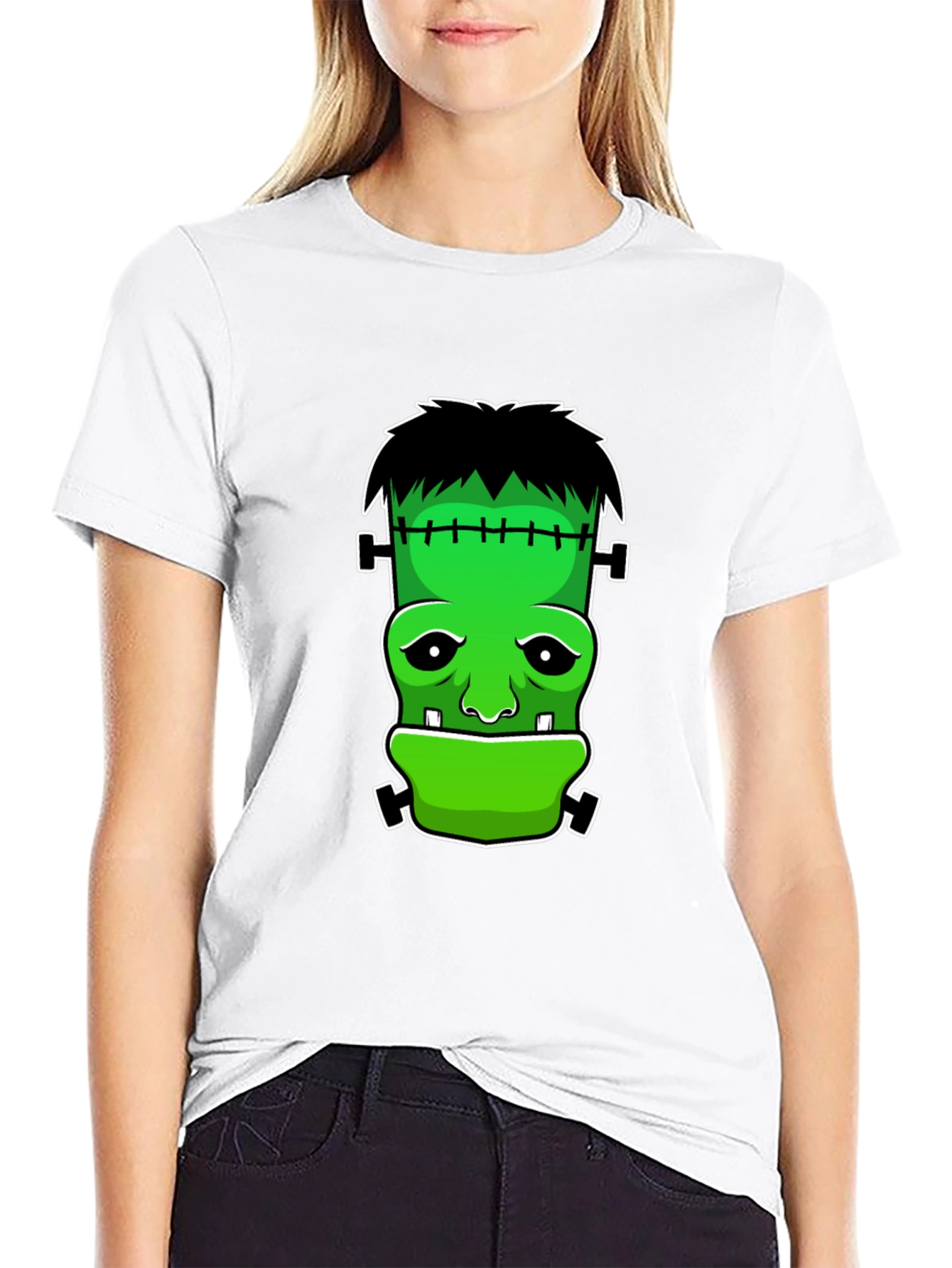 Black Frankenstein Graphic T-Shirt - Halloween Tee view 9