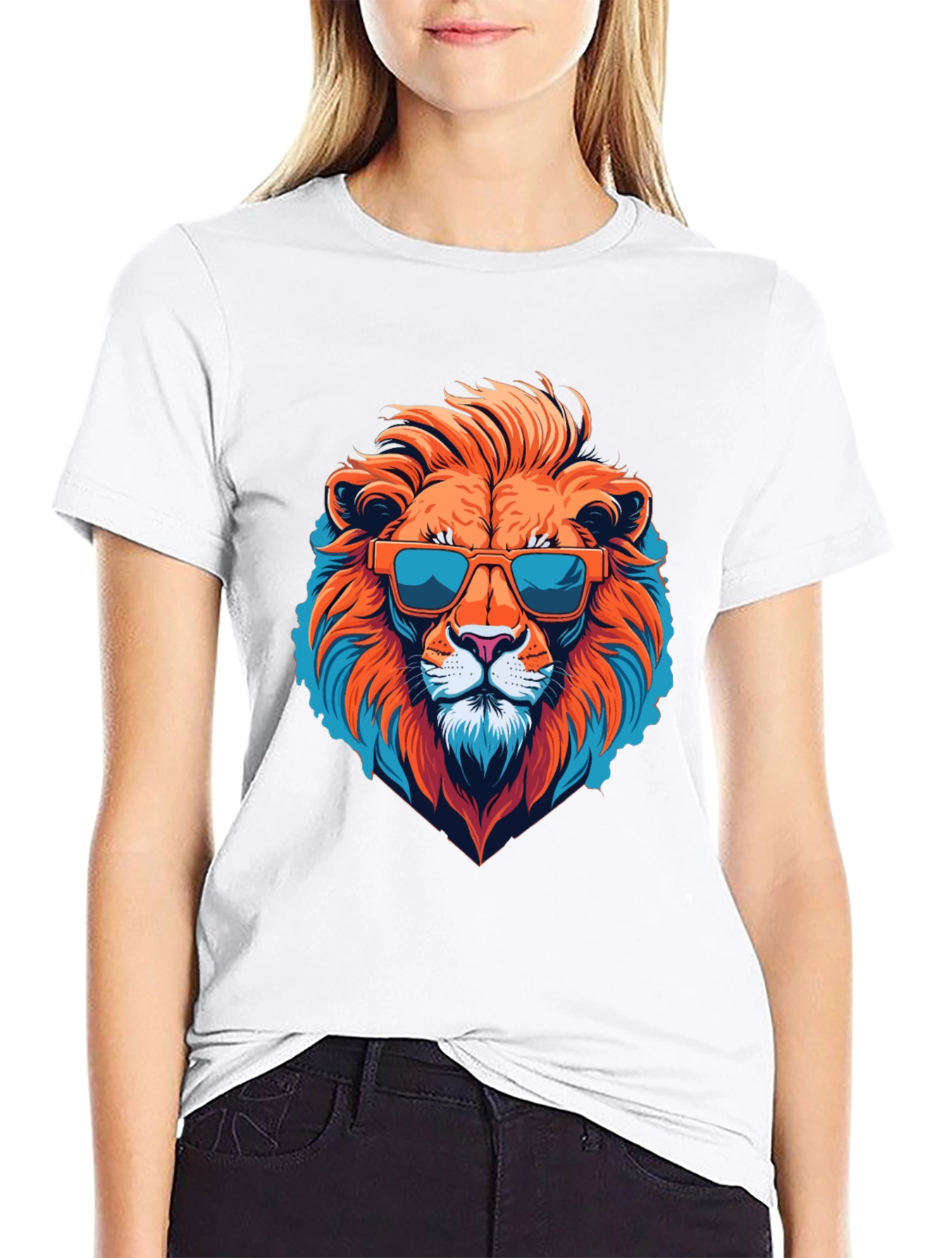 Black Cool Lion Graphic Tee - Black T-Shirt view 9