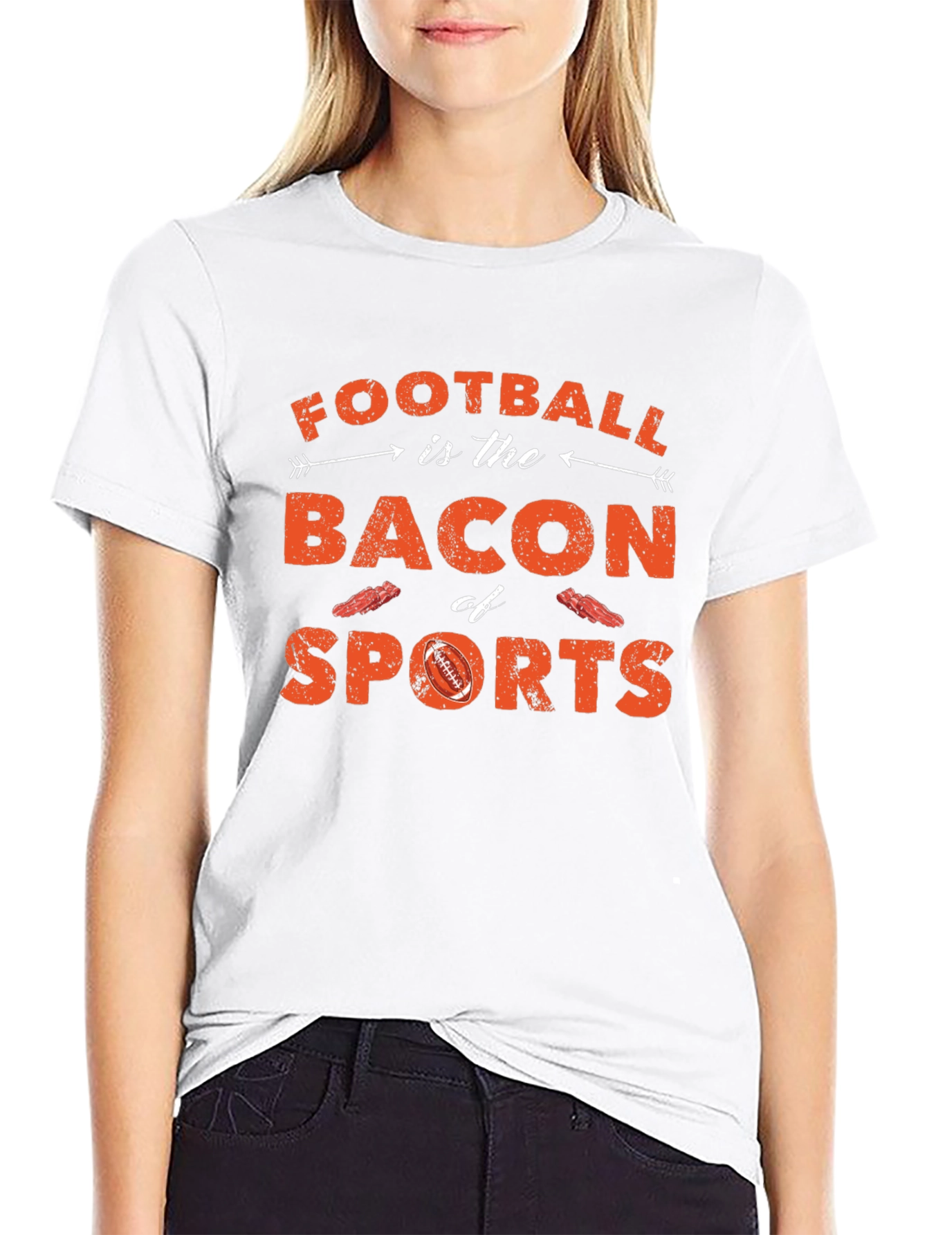 Black Football is Bacon of Sports T-Shirt view 9