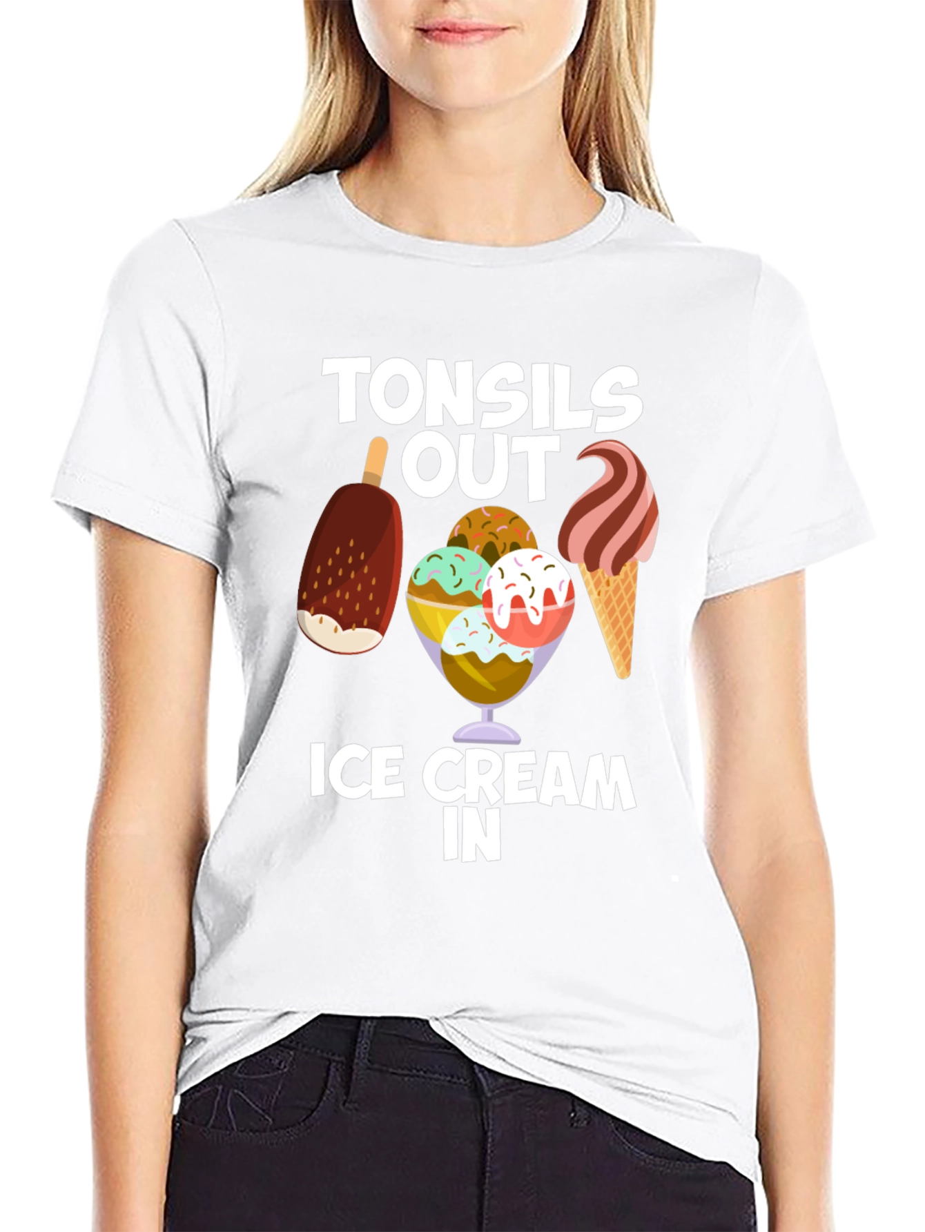 Black Tonsils Out Ice Cream In Graphic T-Shirt view 9