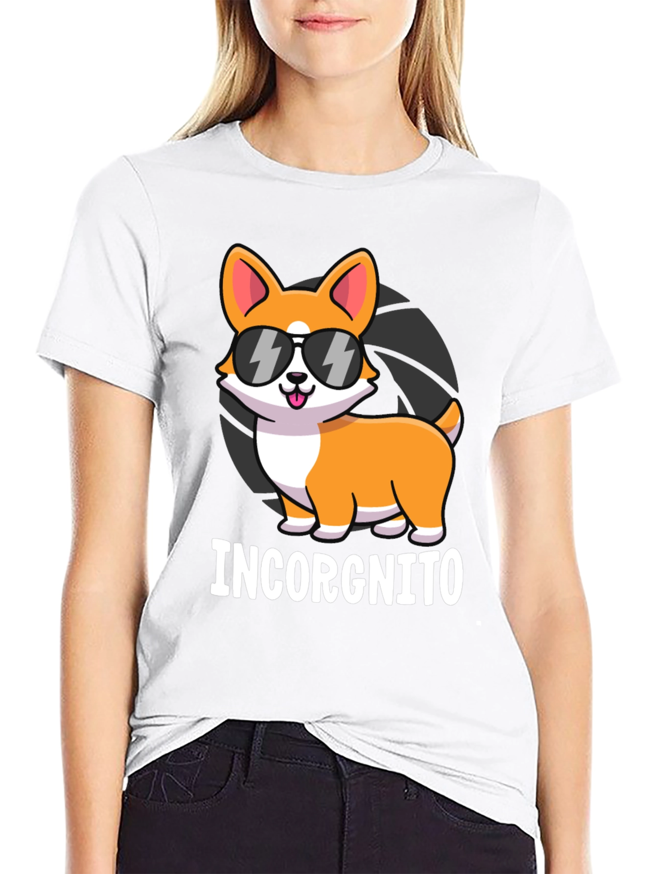 Black Incorgnito Corgi Graphic T-Shirt view 9
