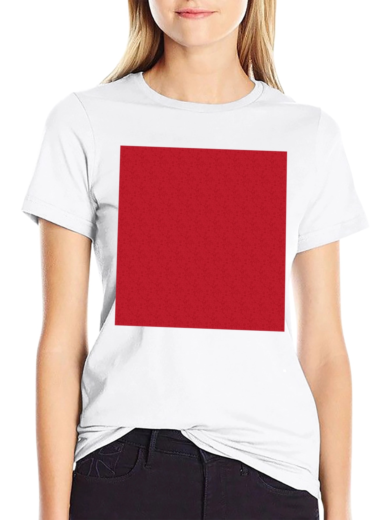 Black Bold Red Square Graphic Tee - Classic Fit view 9