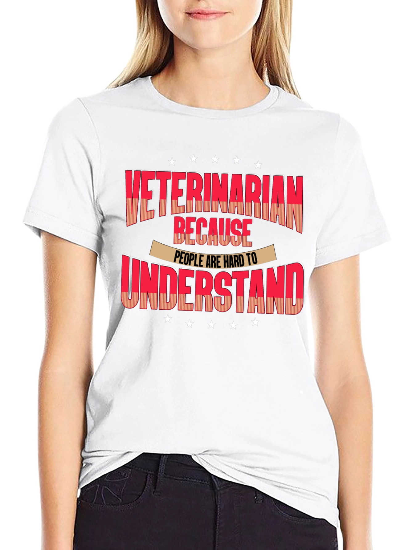 Black Veterinarian T-Shirt - Because People Are Hard to Understand view 9