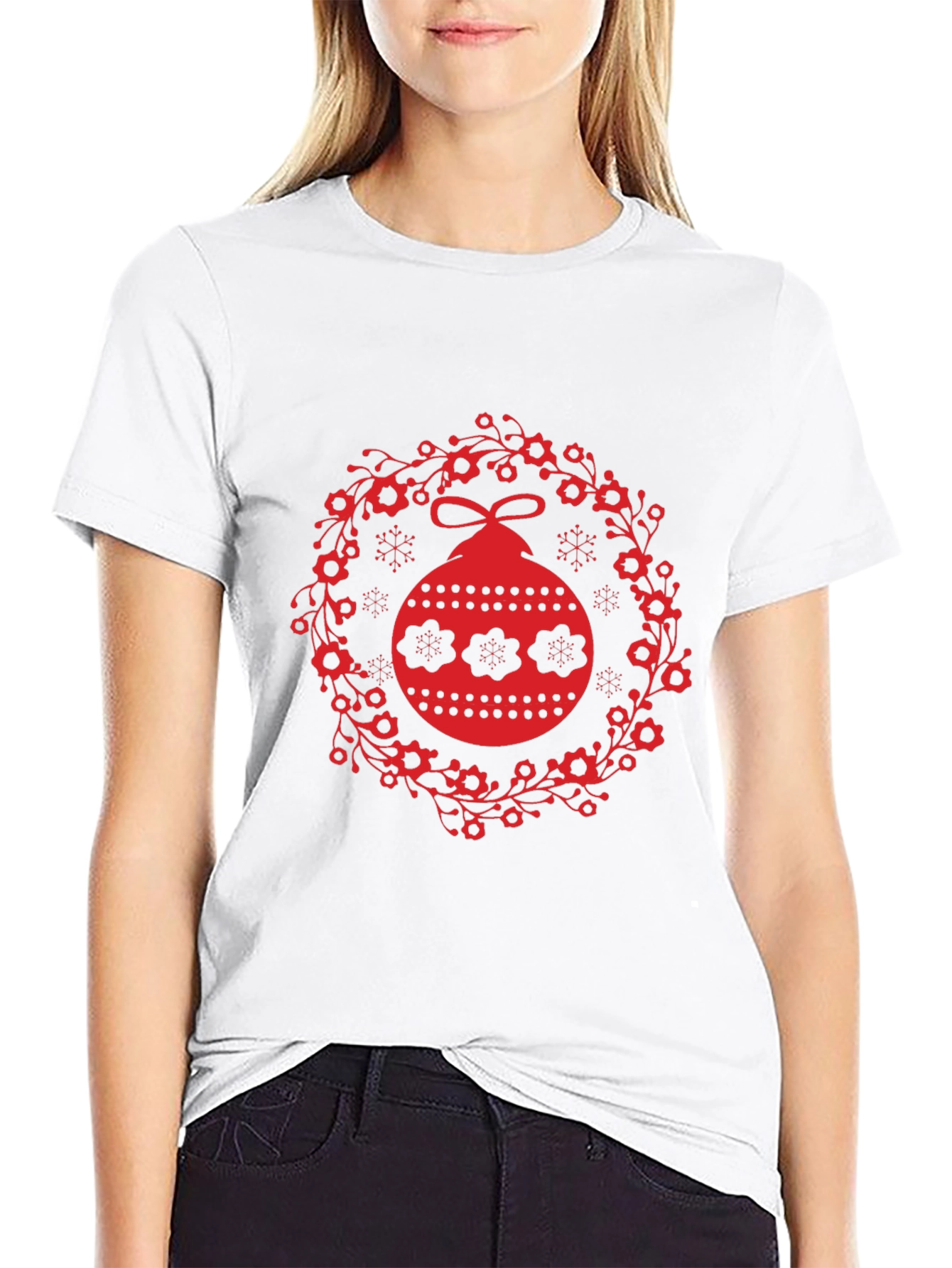 Black Festive Ornament Tee - Holiday Style view 9