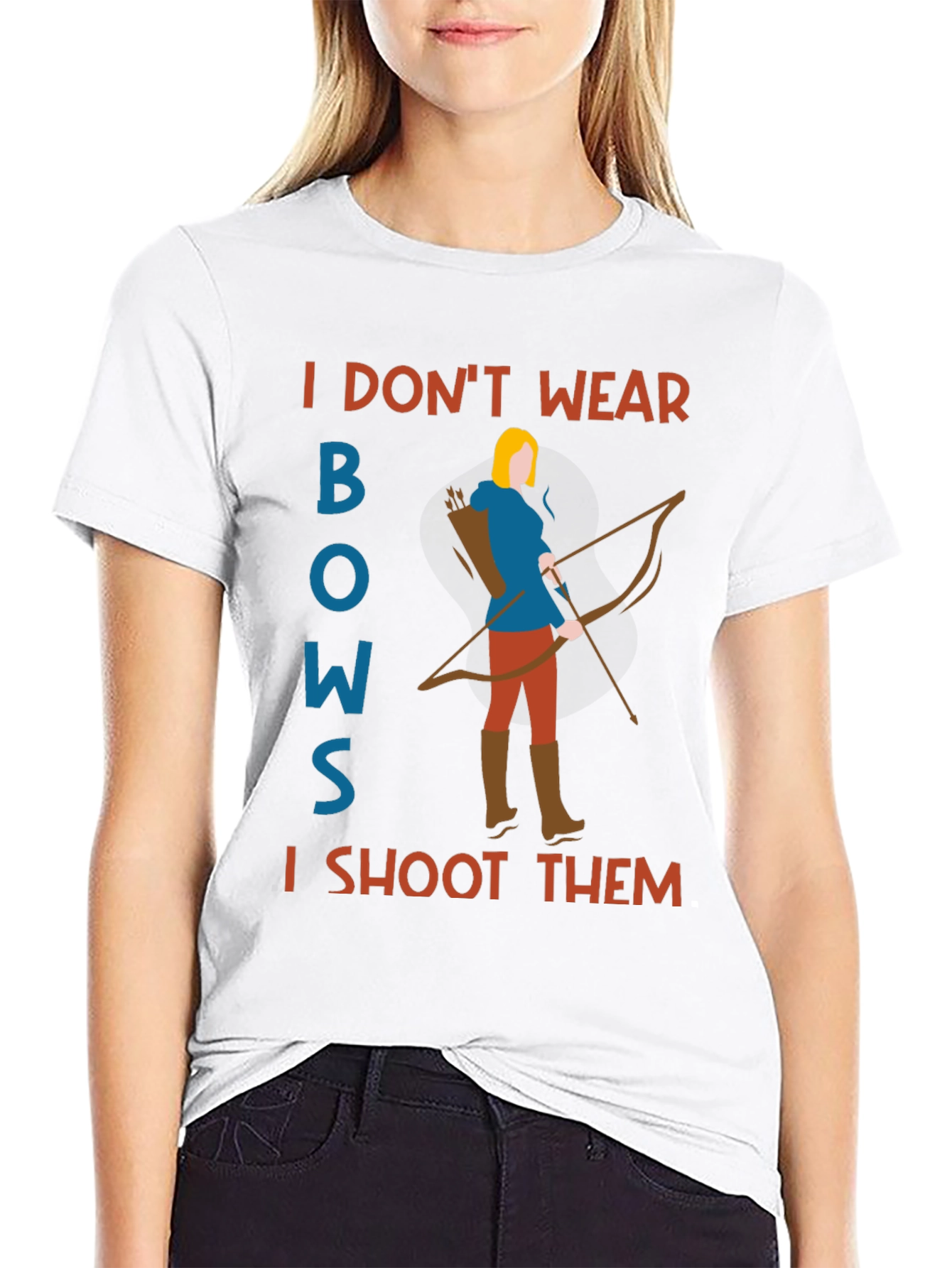 Black Archer T-Shirt: I Don't Wear Bows, I Shoot Them! view 9