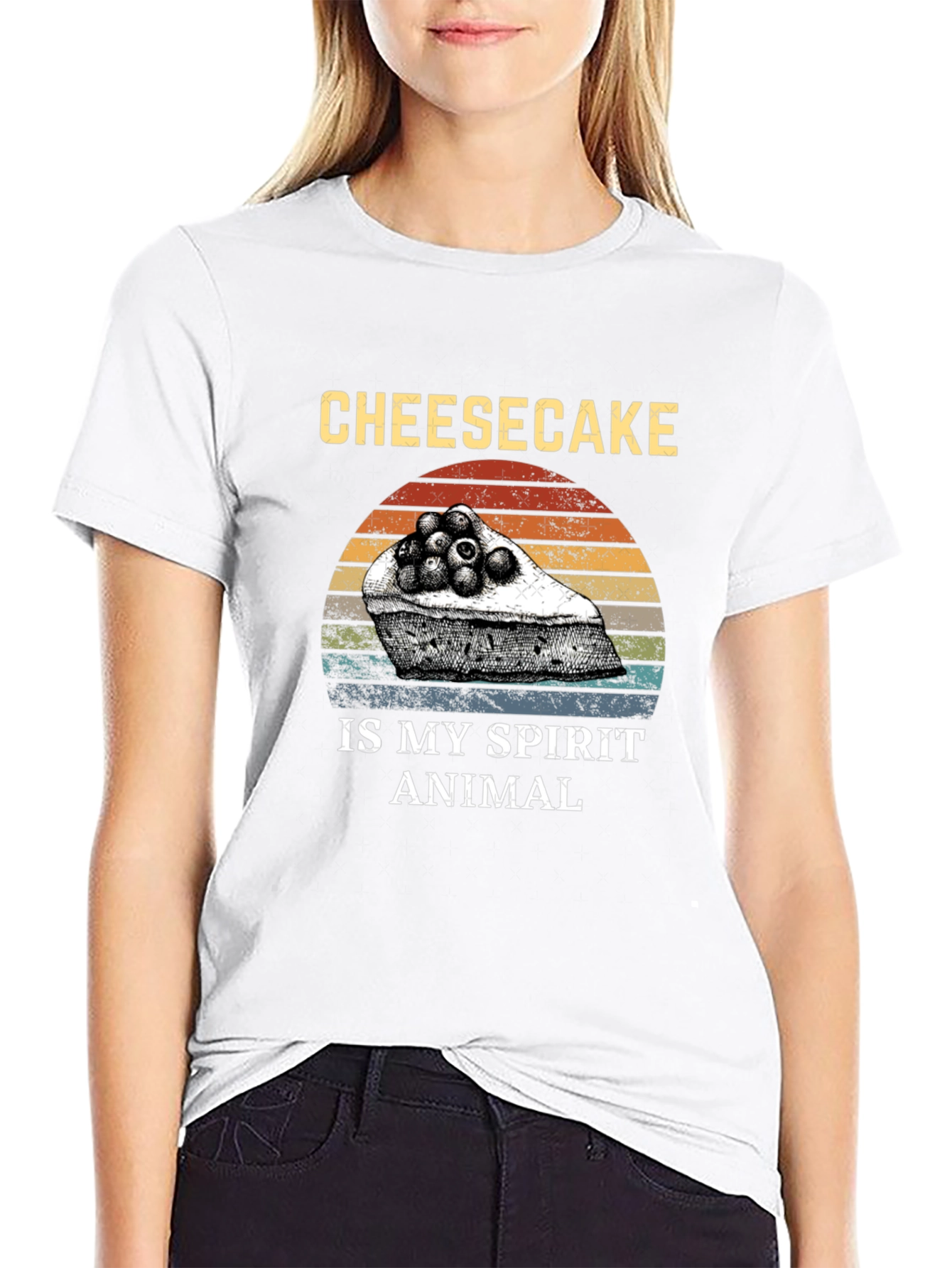 Black Cheesecake Spirit Animal T-Shirt - Funny Foodie Tee view 9