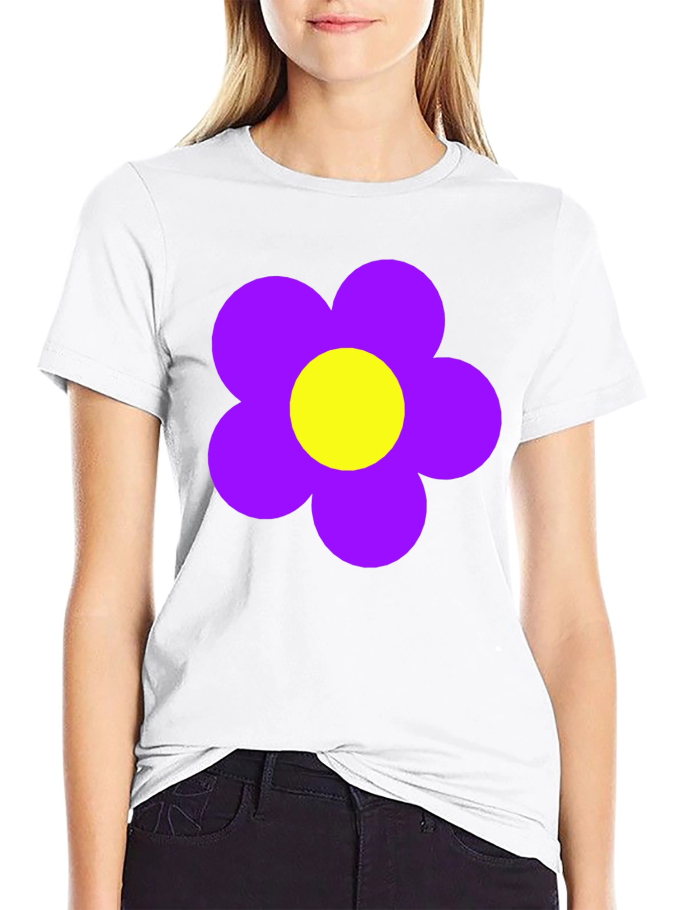 Black Retro Flower Power T-Shirt - Black view 9