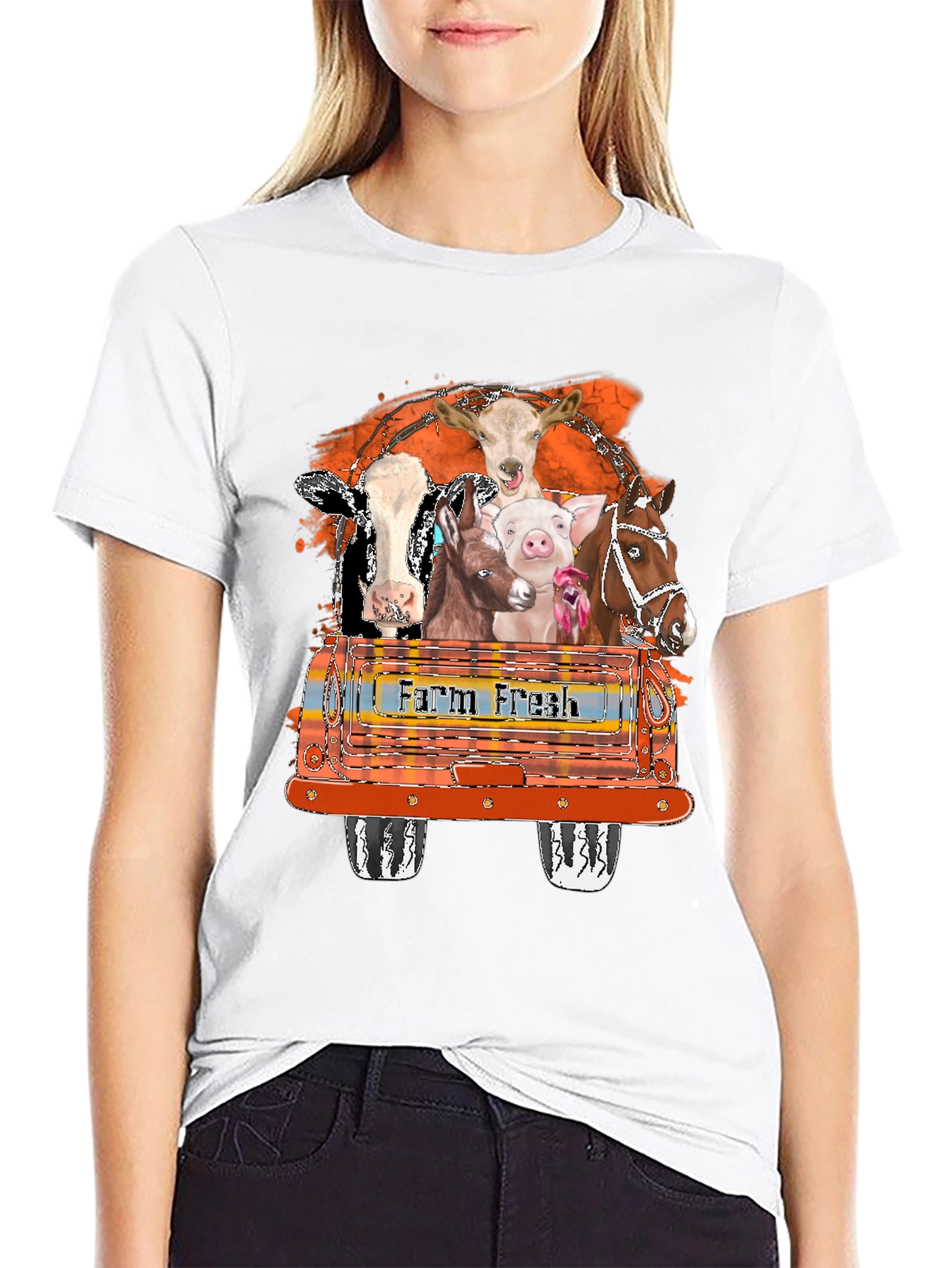Black Farm Fresh Animals Black T-Shirt view 9