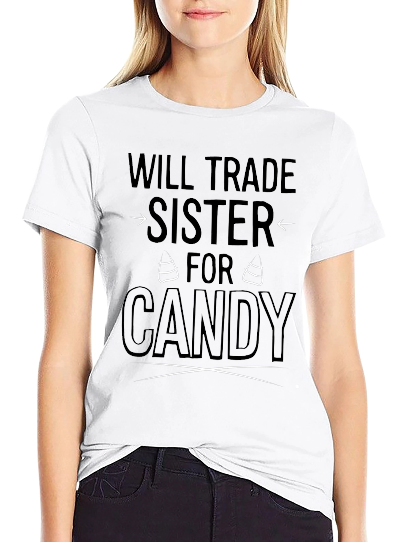 Black Will Trade Sister for Candy Black Graphic T-Shirt view 9