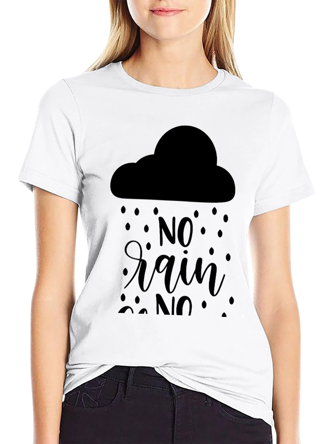 Black No Rain T-Shirt - Black Graphic Tee view 9