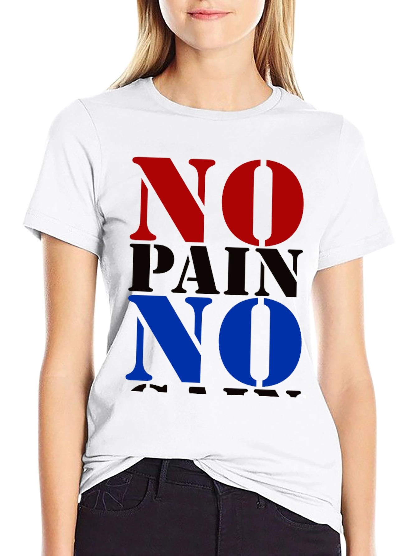 Black No Pain No Gain Graphic T-Shirt view 9