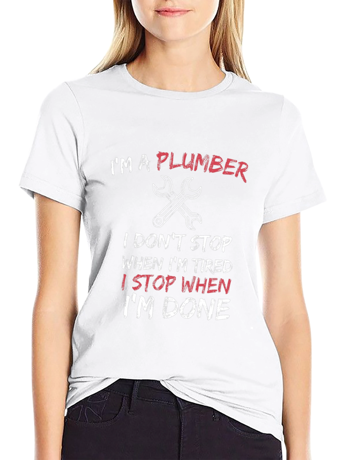 Black I'm a Plumber T-Shirt view 9