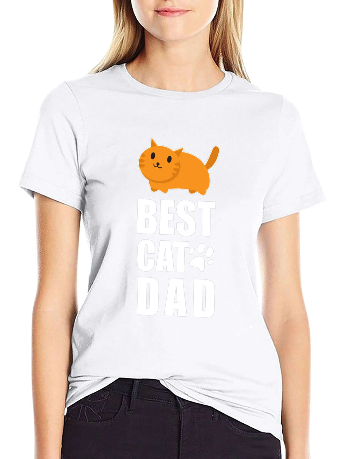 Black Best Cat Dad T-Shirt - Cute Graphic Tee view 9