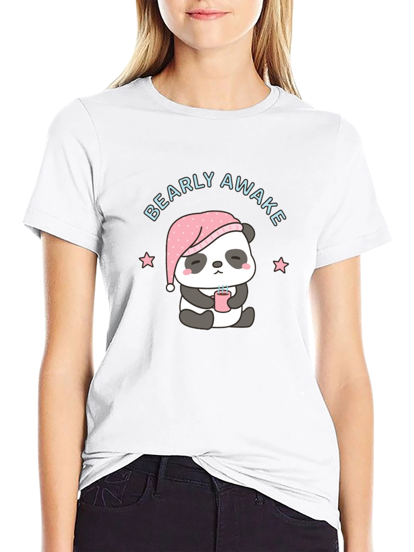 Black Bearly Awake Panda Black T-Shirt view 9