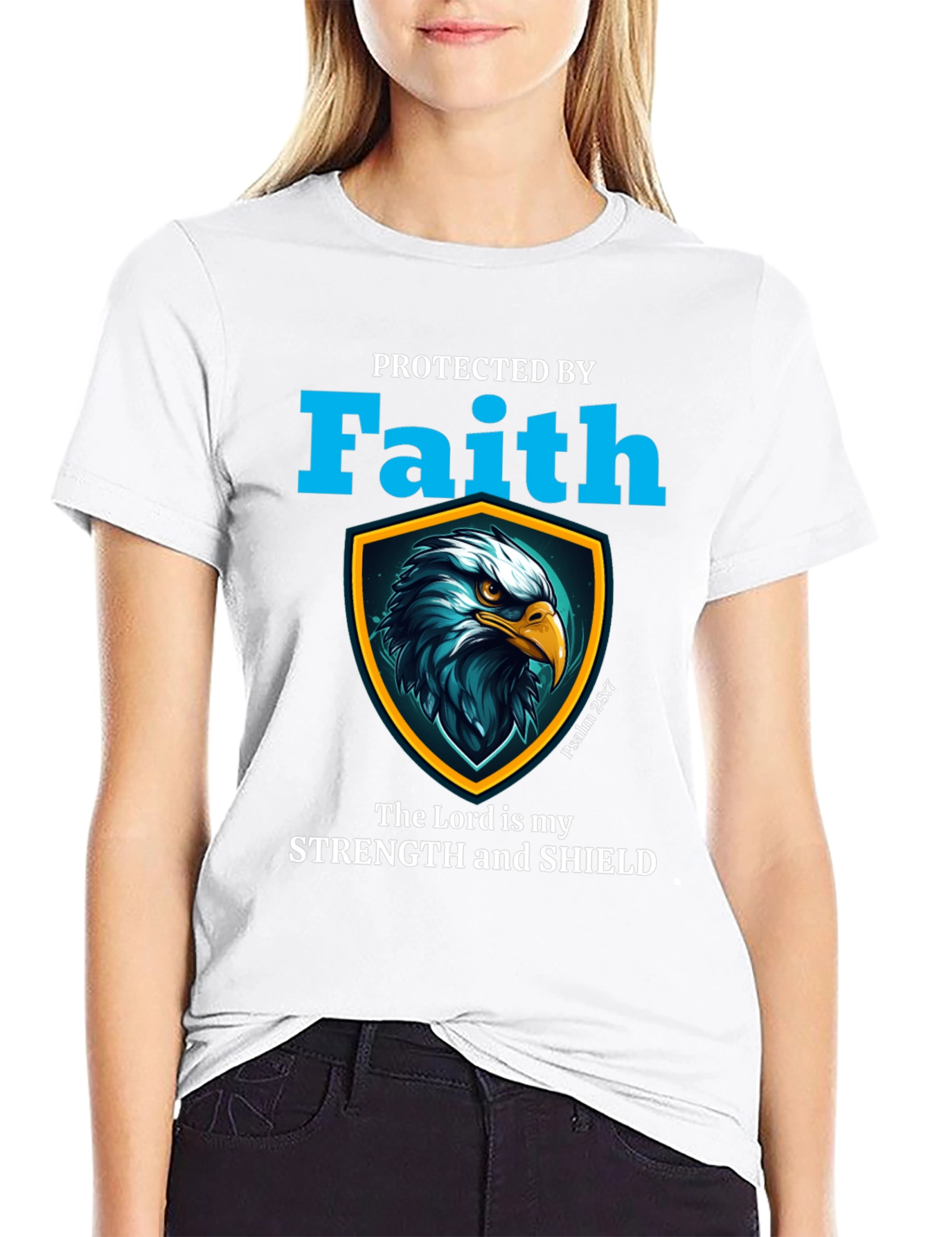 Black Faith Protected Eagle Shield Graphic Tee view 9