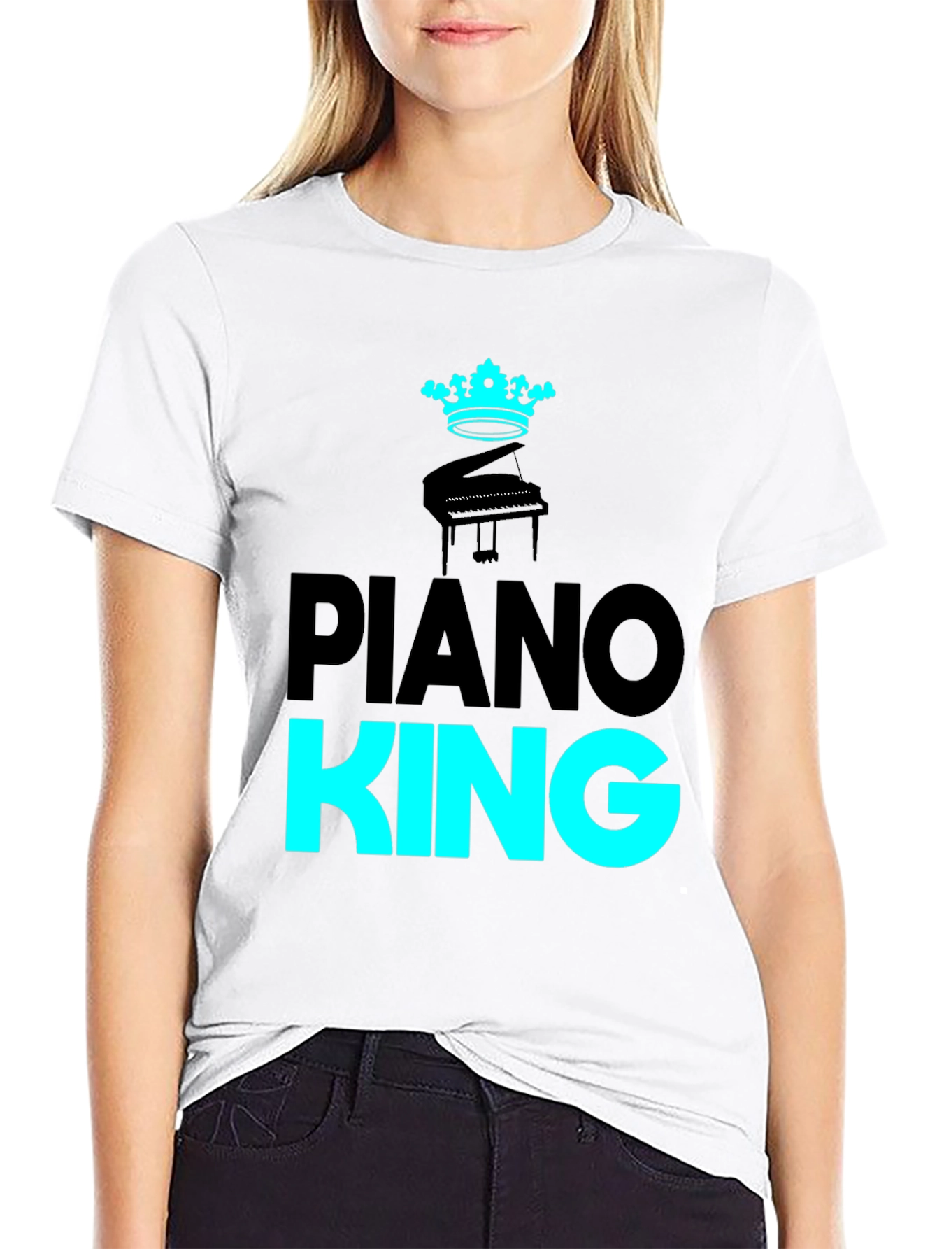 Black Piano King Black Graphic Tee view 9