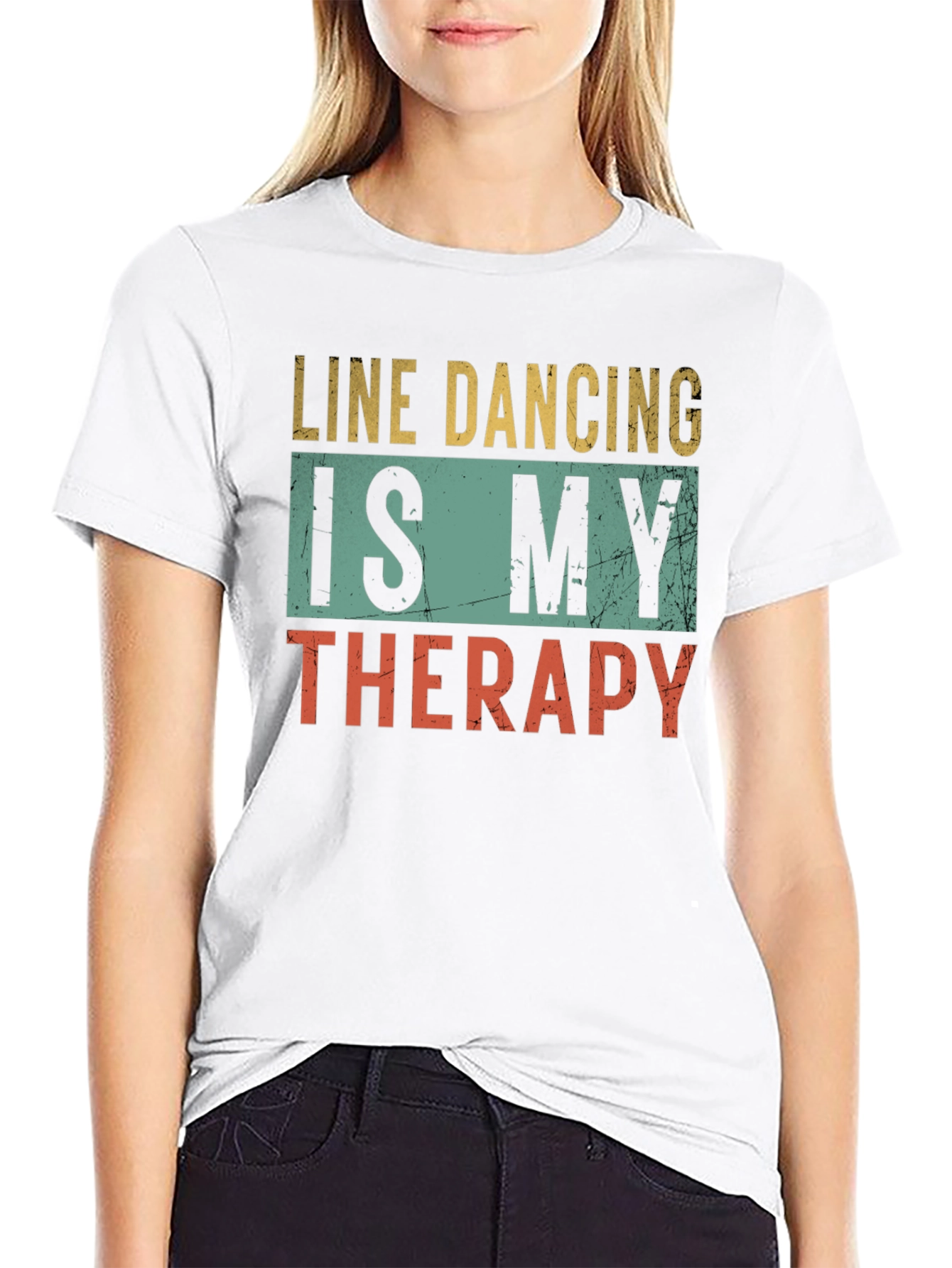 Black Line Dancing Therapy T-Shirt - Unique Design view 9