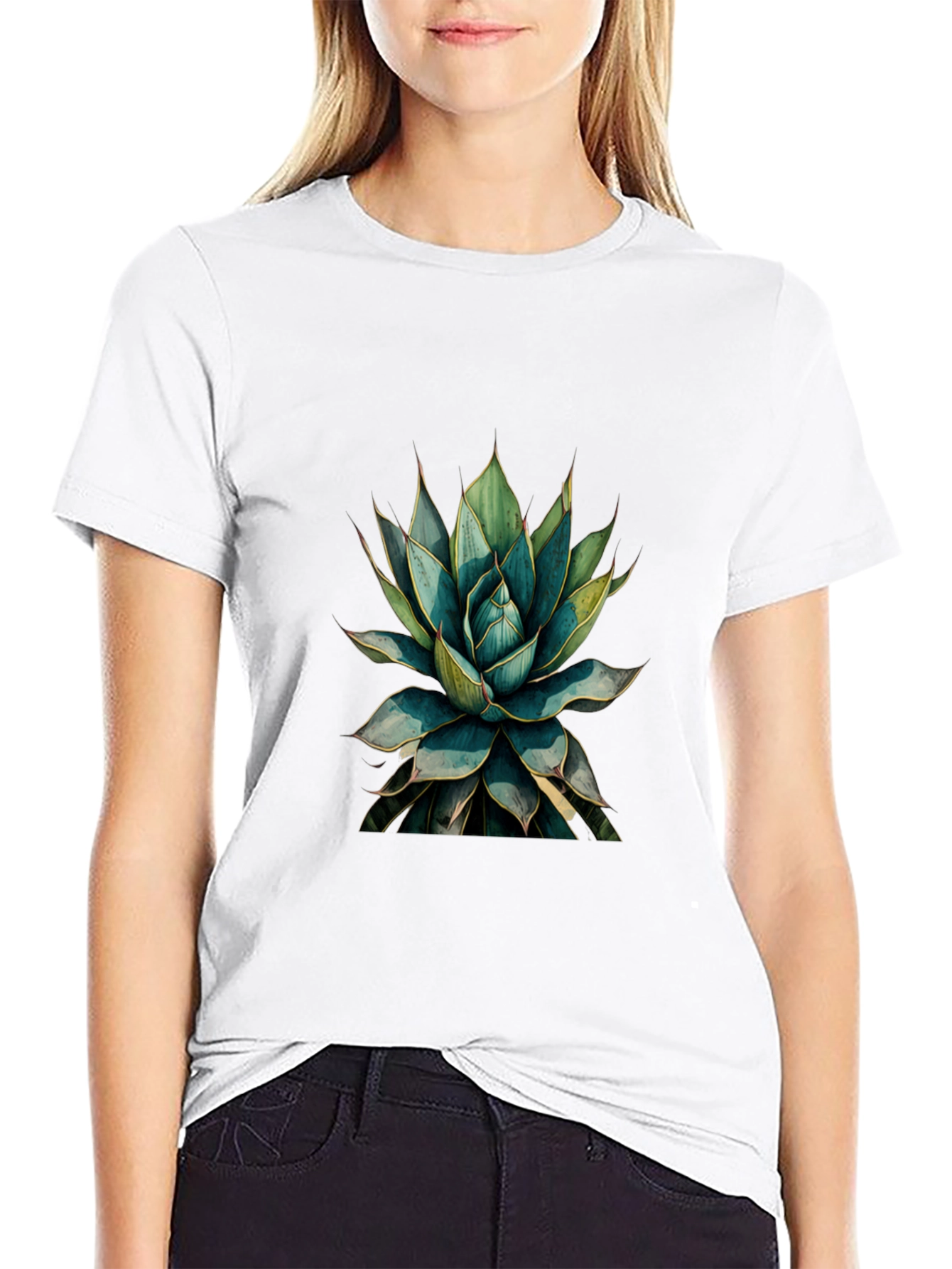 Black Botanical Graphic Tee - Desert Bloom Shirt view 9