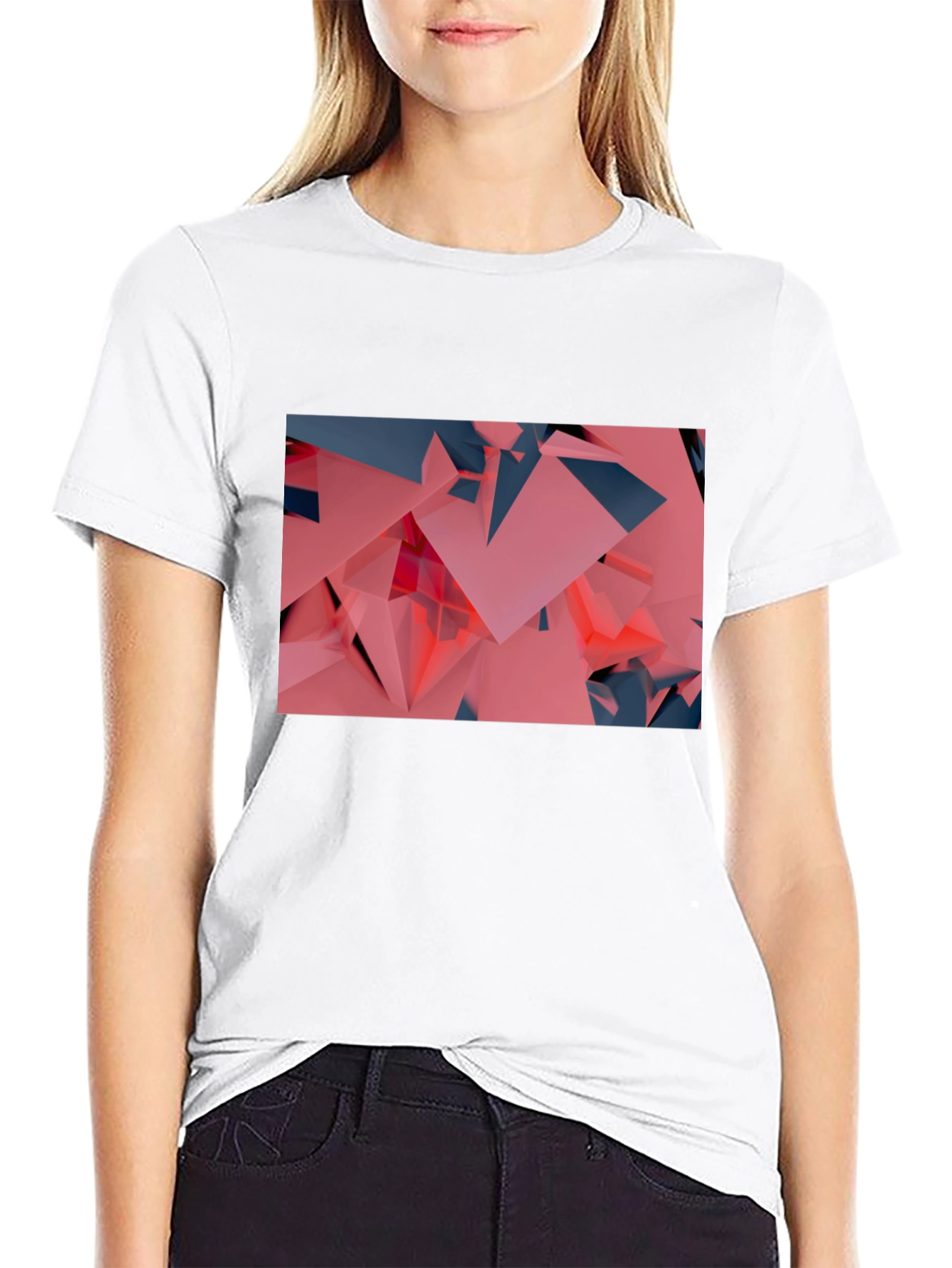 Black Geometric Abstract T-Shirt view 9