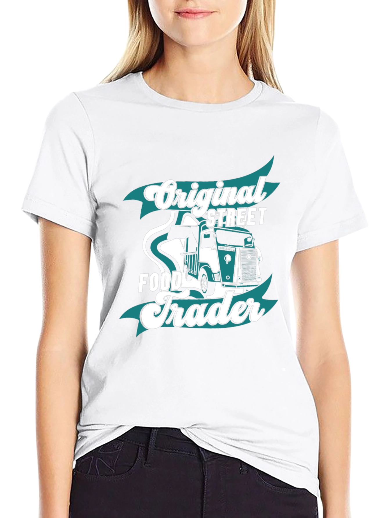 Black Original Street Food Trader Graphic T-Shirt view 9