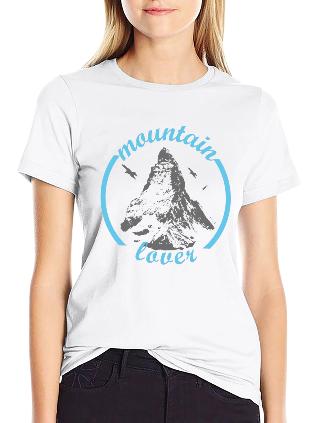 Black Mountain Lover Black Graphic T-Shirt view 9