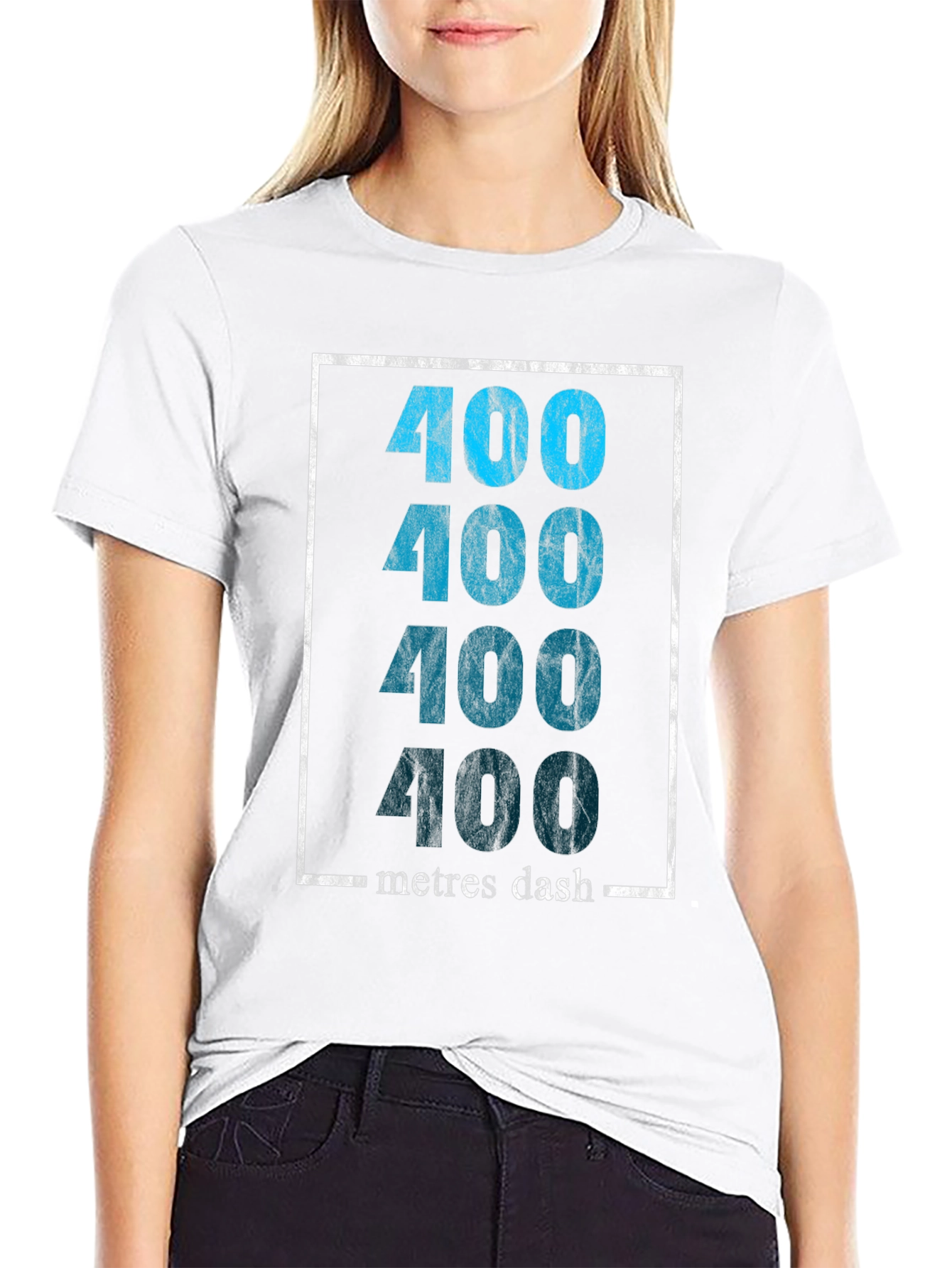 Black 400 Metres Dash Graphic T-Shirt view 9