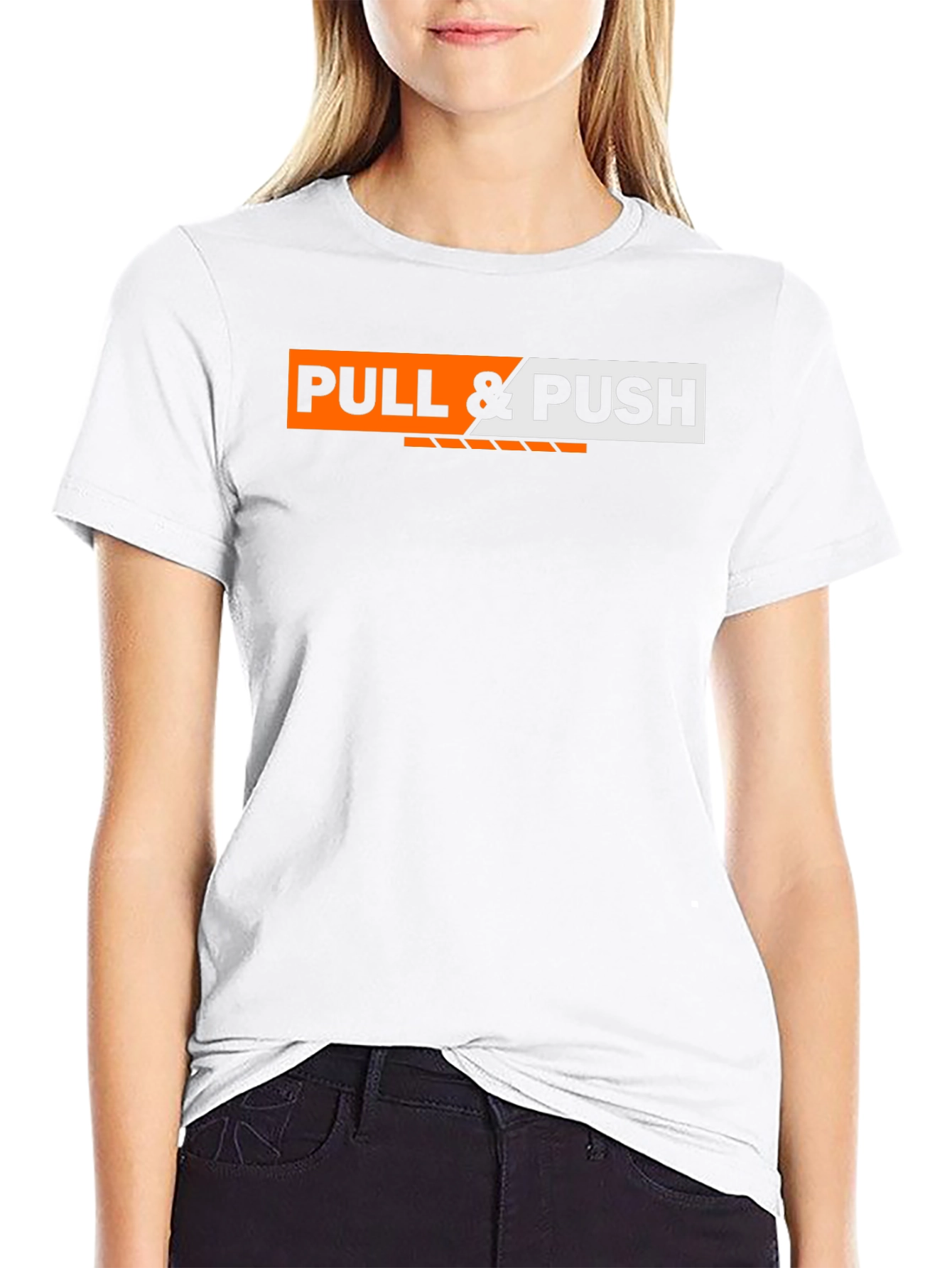 Black Pull & Push Graphic Tee - Black Cotton T-Shirt view 9