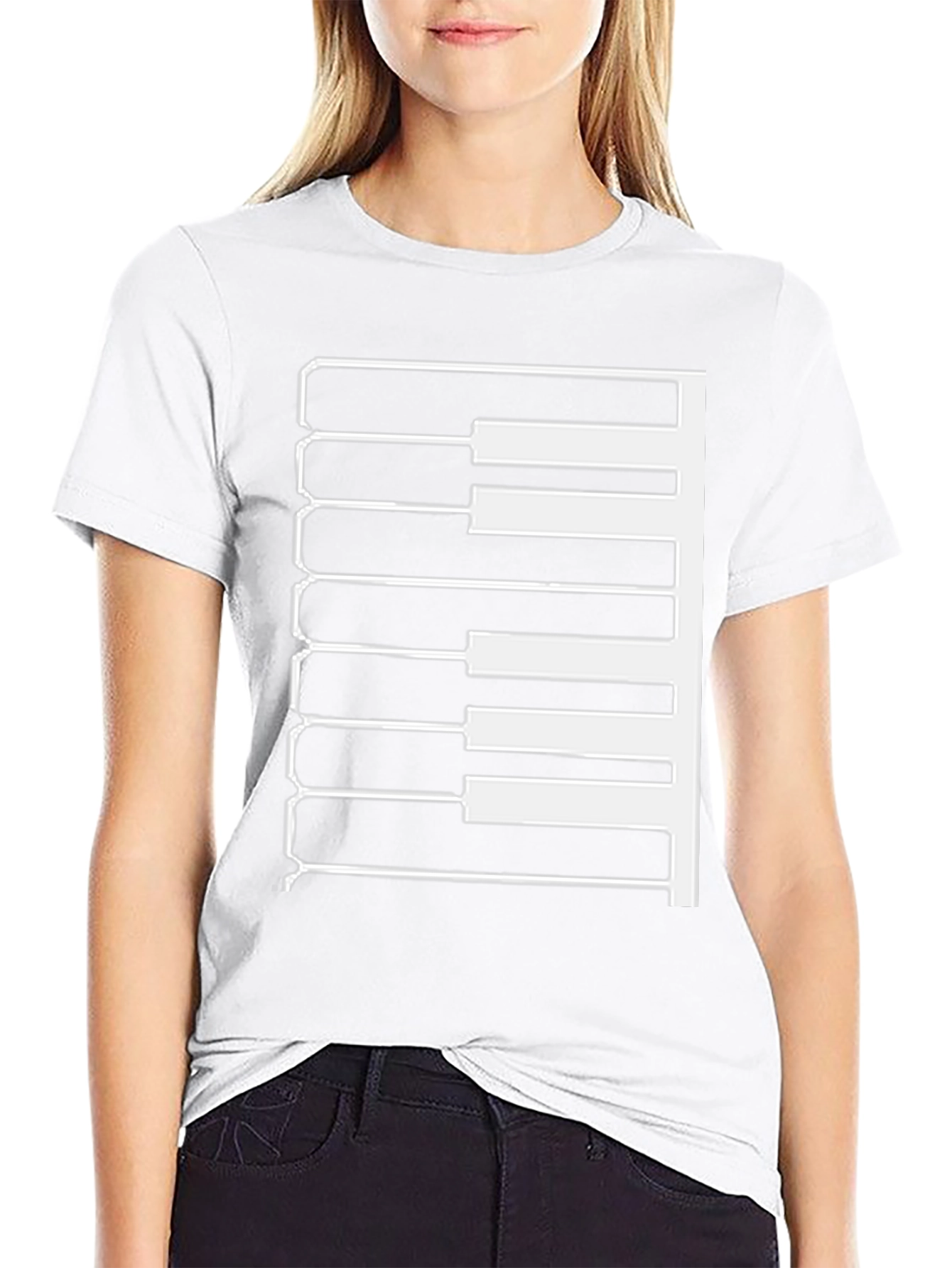 Black Piano Keys Graphic T-Shirt - Black view 9