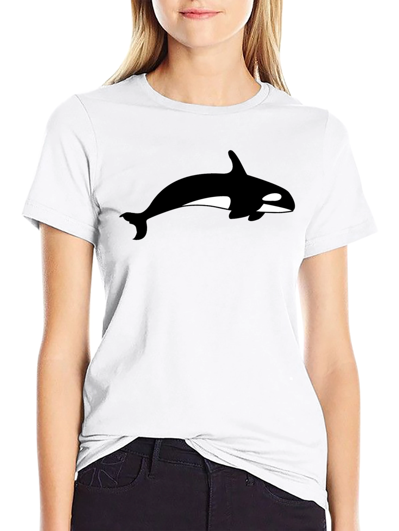 Black Orca Whale Graphic Black T-Shirt view 9