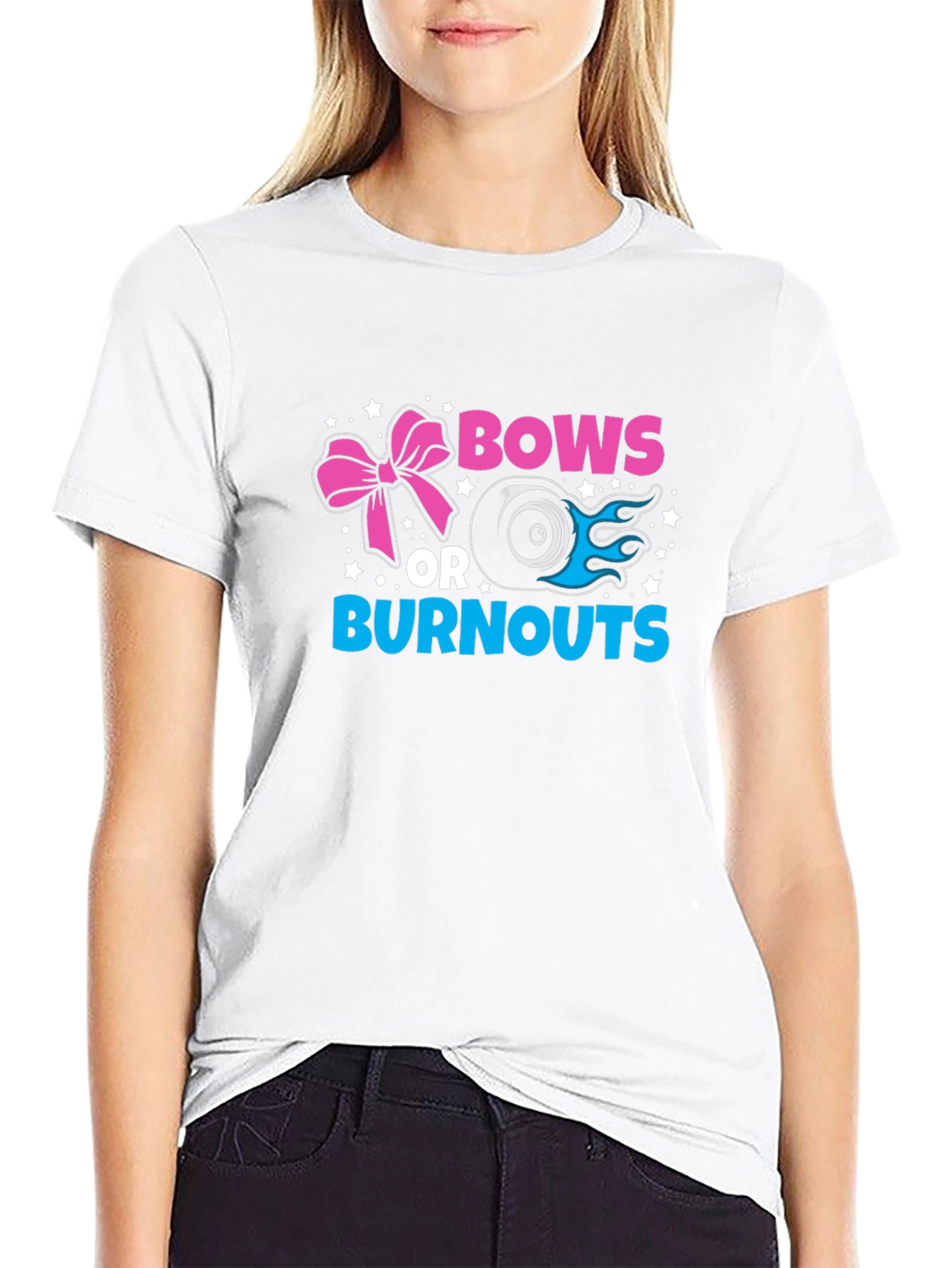 Black Bows or Burnouts Gender Reveal T-Shirt view 9