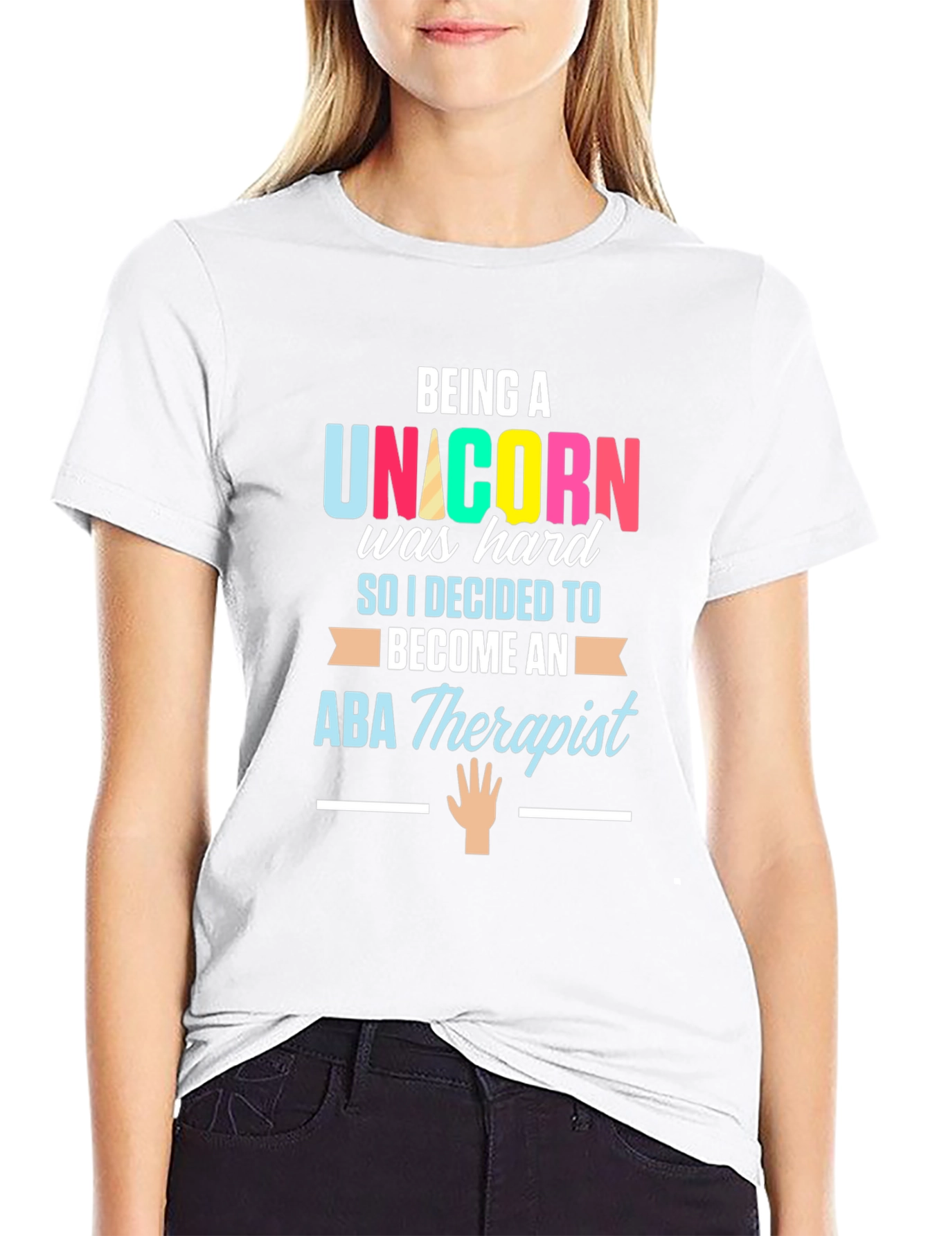 Black Unicorn ABA Therapist T-Shirt view 9