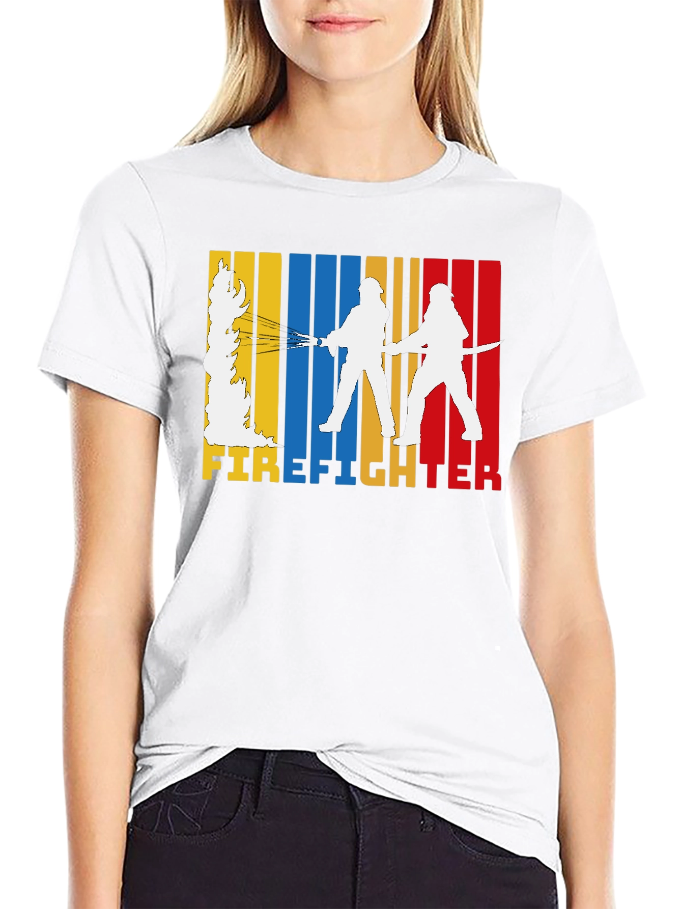 Black Firefighter Graphic Tee - Black view 9