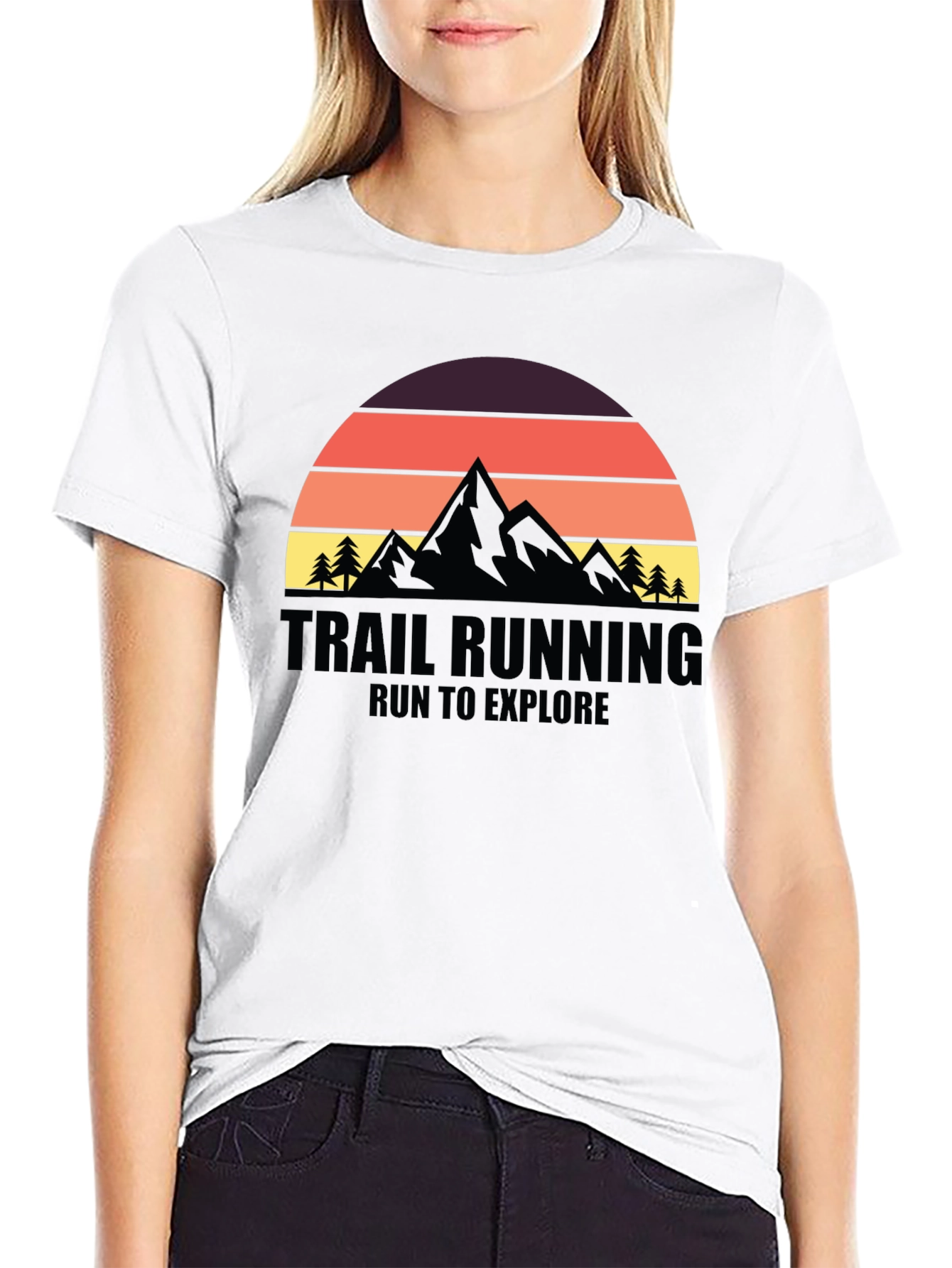 Black Trail Running Adventure Tee: Run to Explore view 9