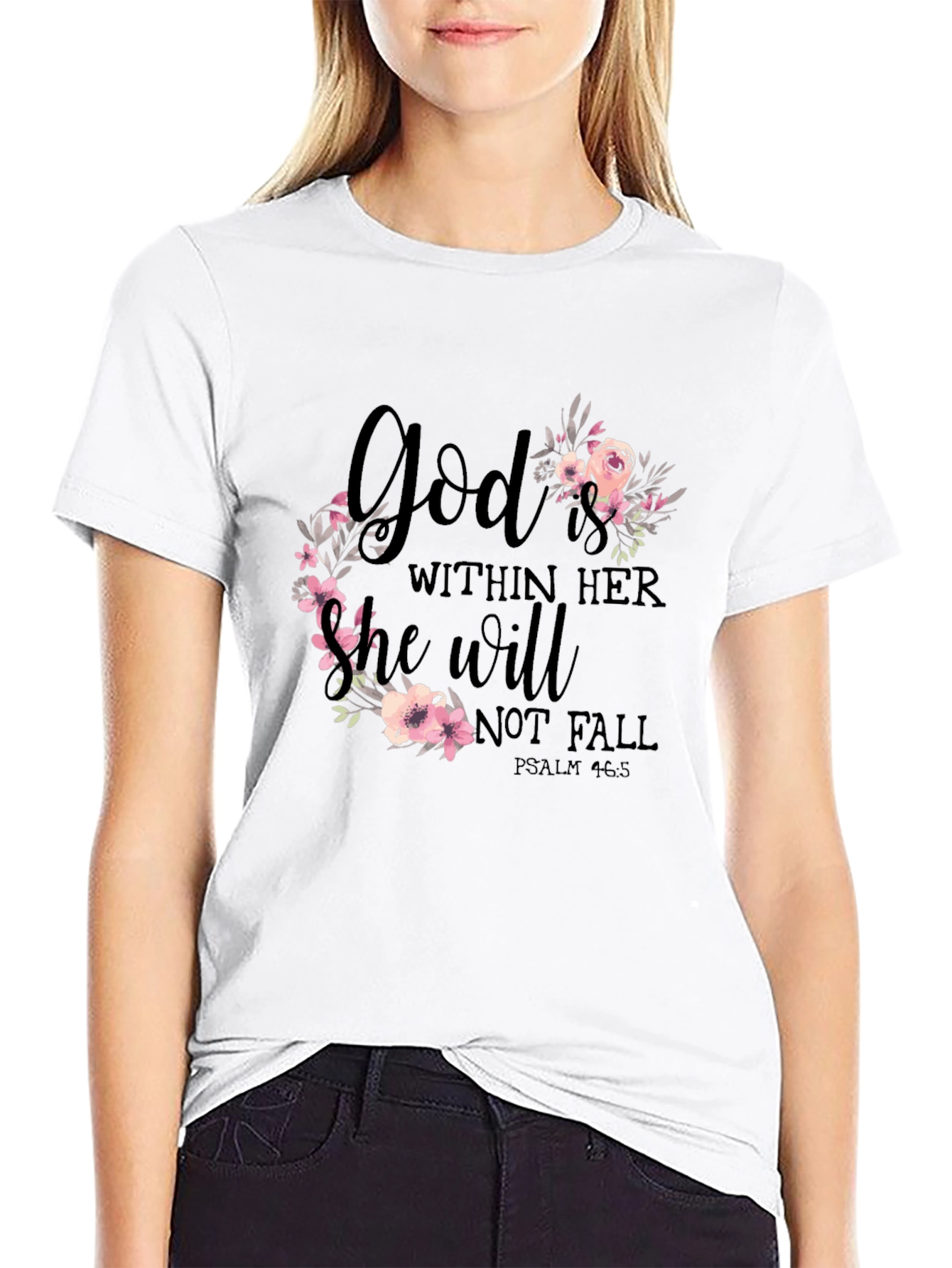Black God Is Within Her Floral T-Shirt view 9
