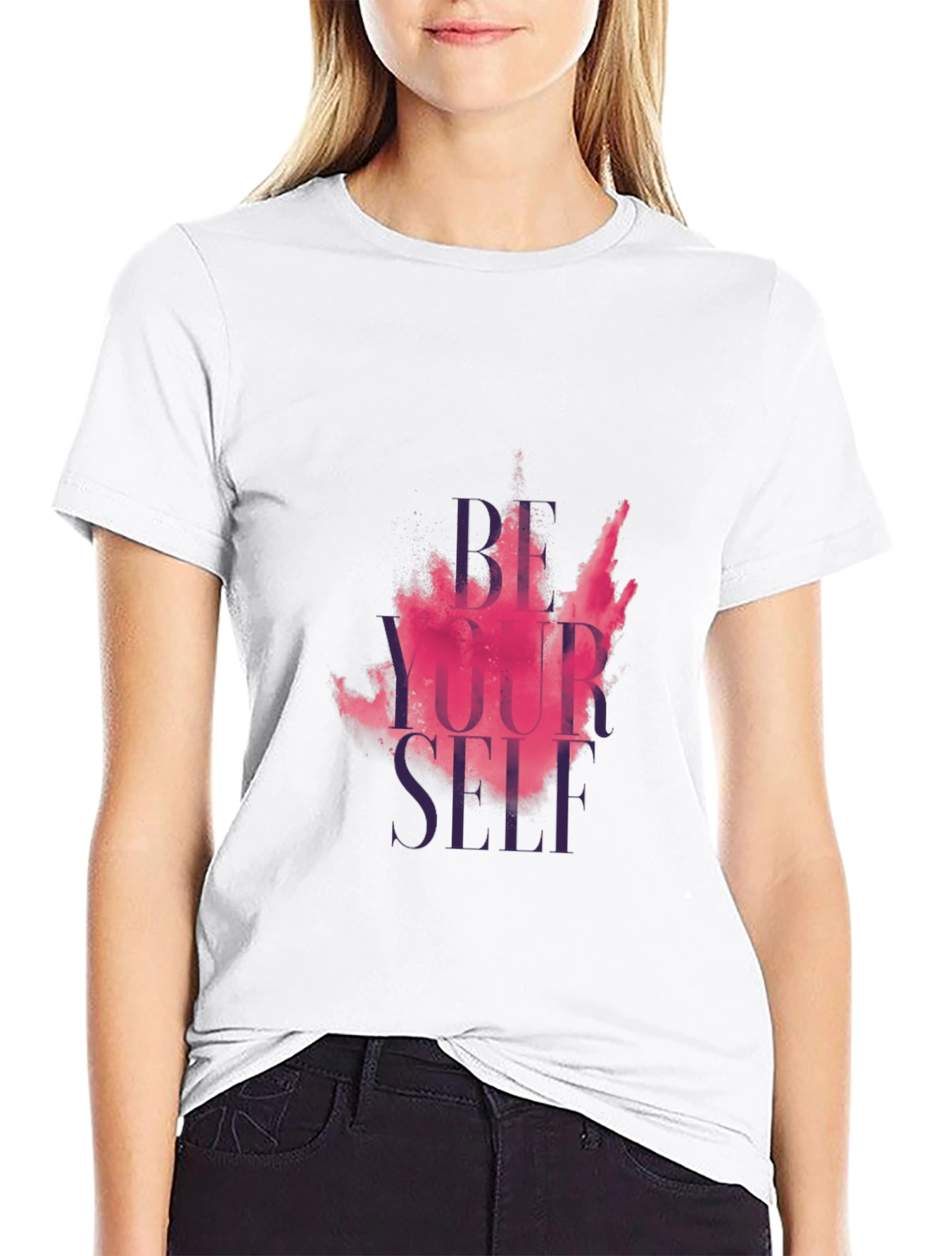 Black Be Yourself Graphic Print Tee view 9