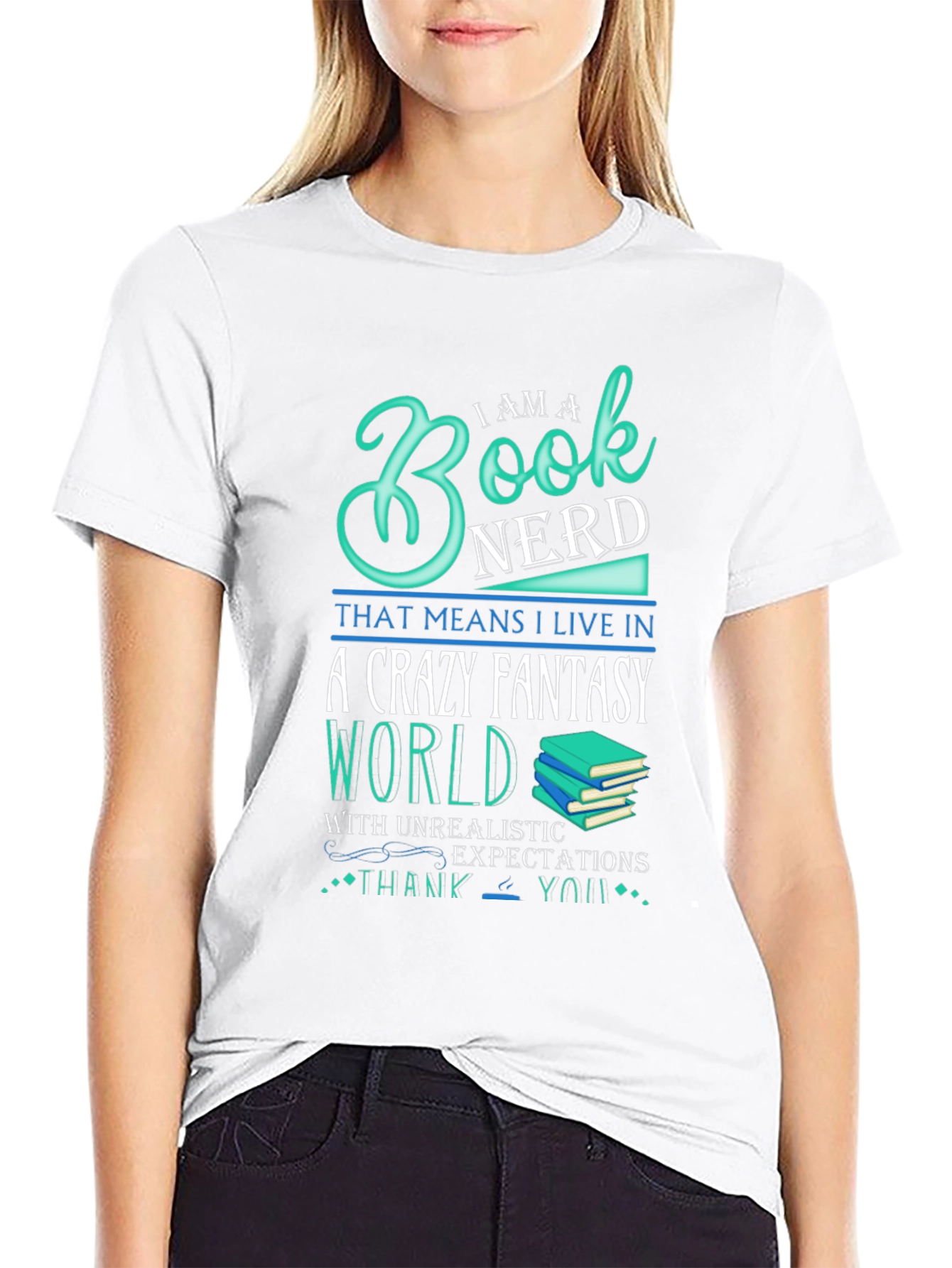 Black Book Nerd Crazy Fantasy World T-Shirt view 9
