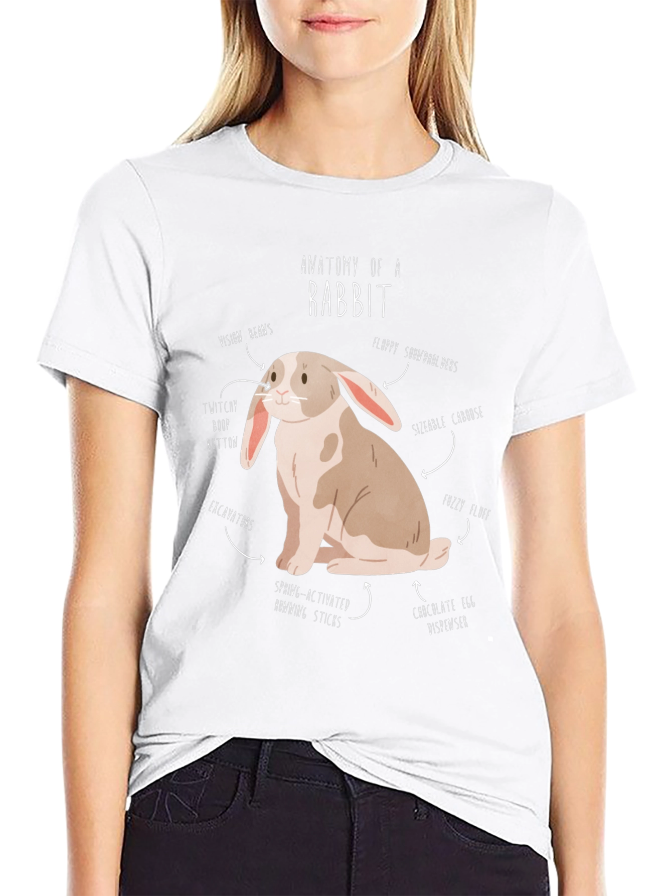Black Anatomy of a Rabbit T-Shirt Funny Bunny Tee view 9