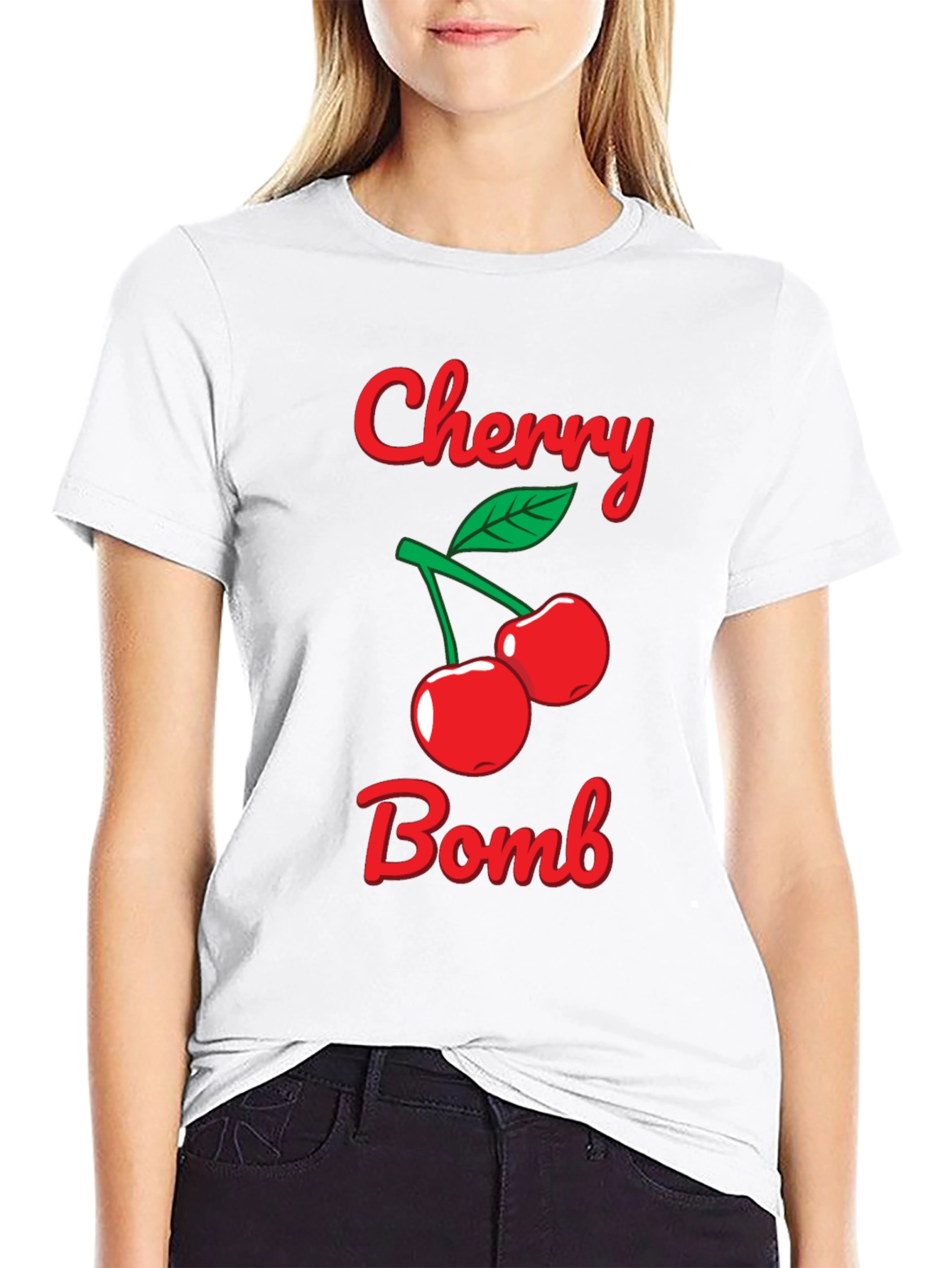 Black Cherry Bomb Graphic Tee - Black Cotton T-Shirt view 9
