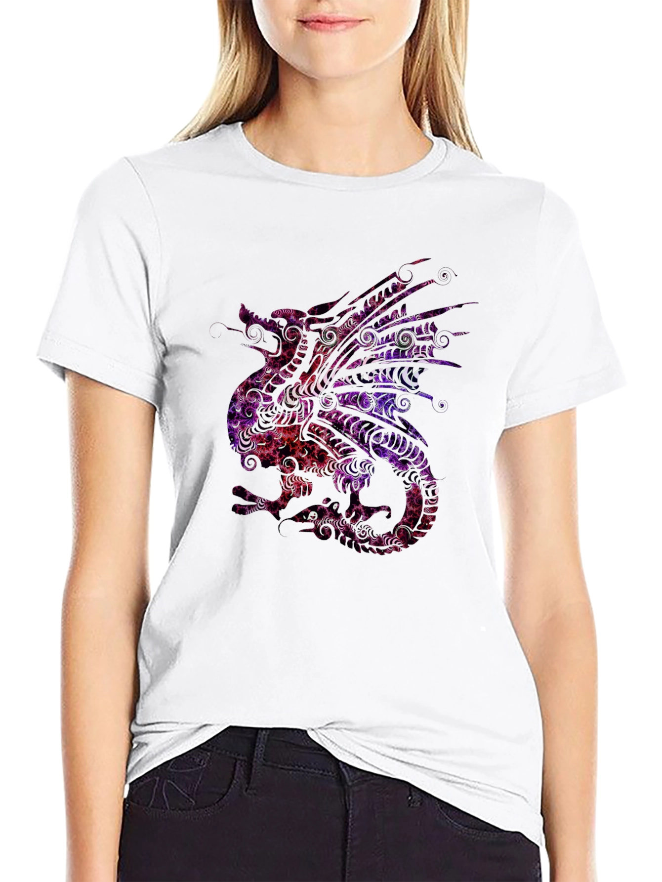 Black Dragon Graphic Tee - Unique Pattern Design view 9