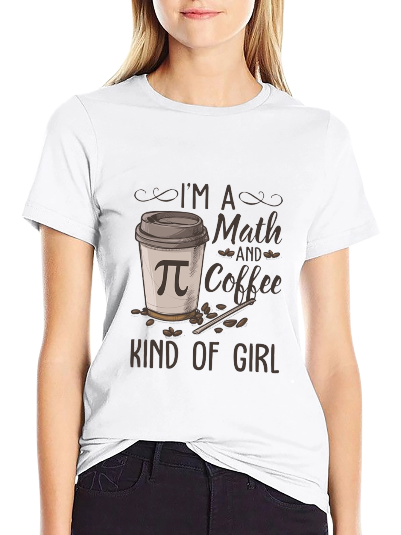 Black Math and Coffee Kind of Girl T-Shirt view 9