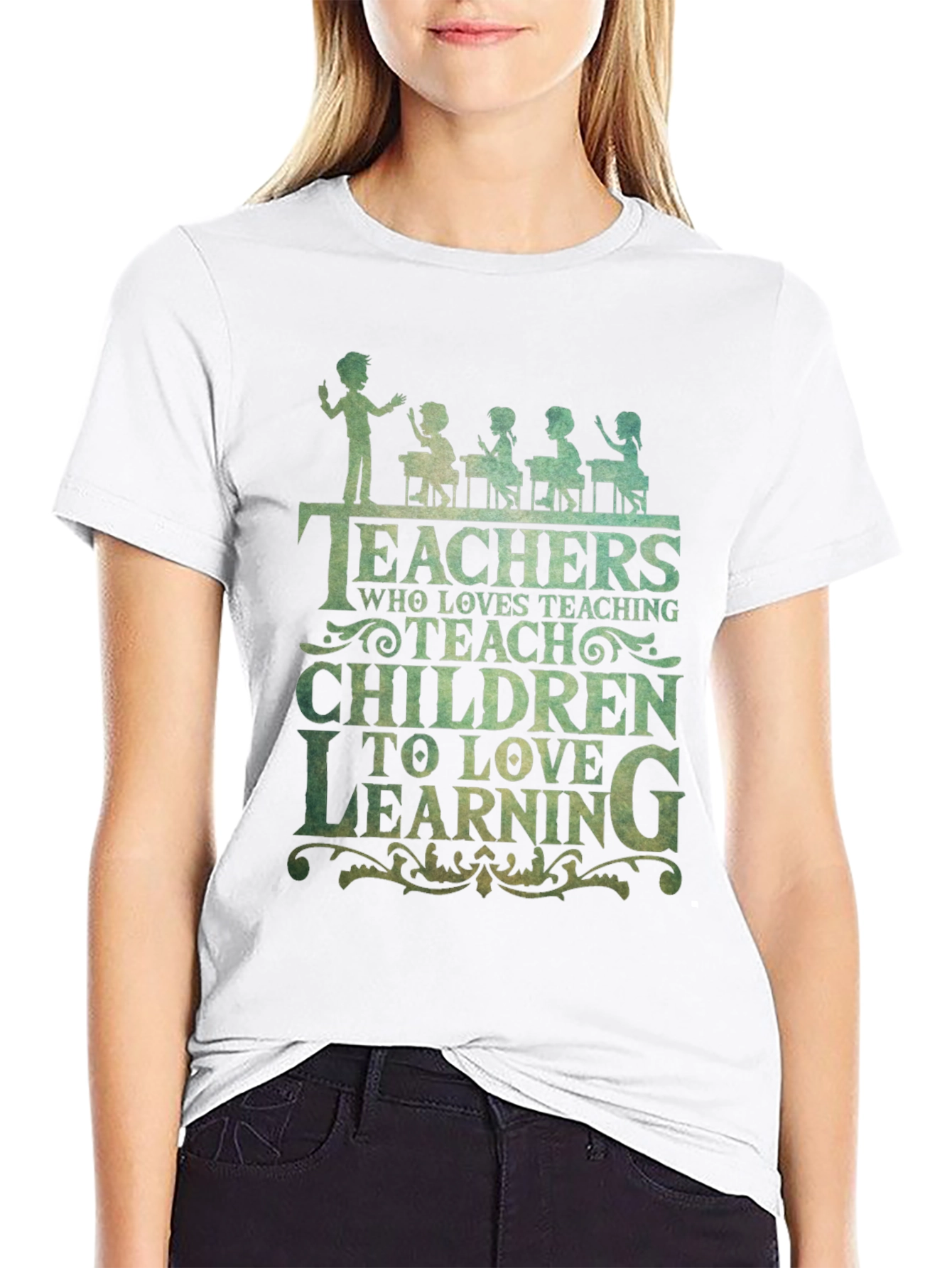 Black Teacher Love Teaching Graphic Tee - Black view 9