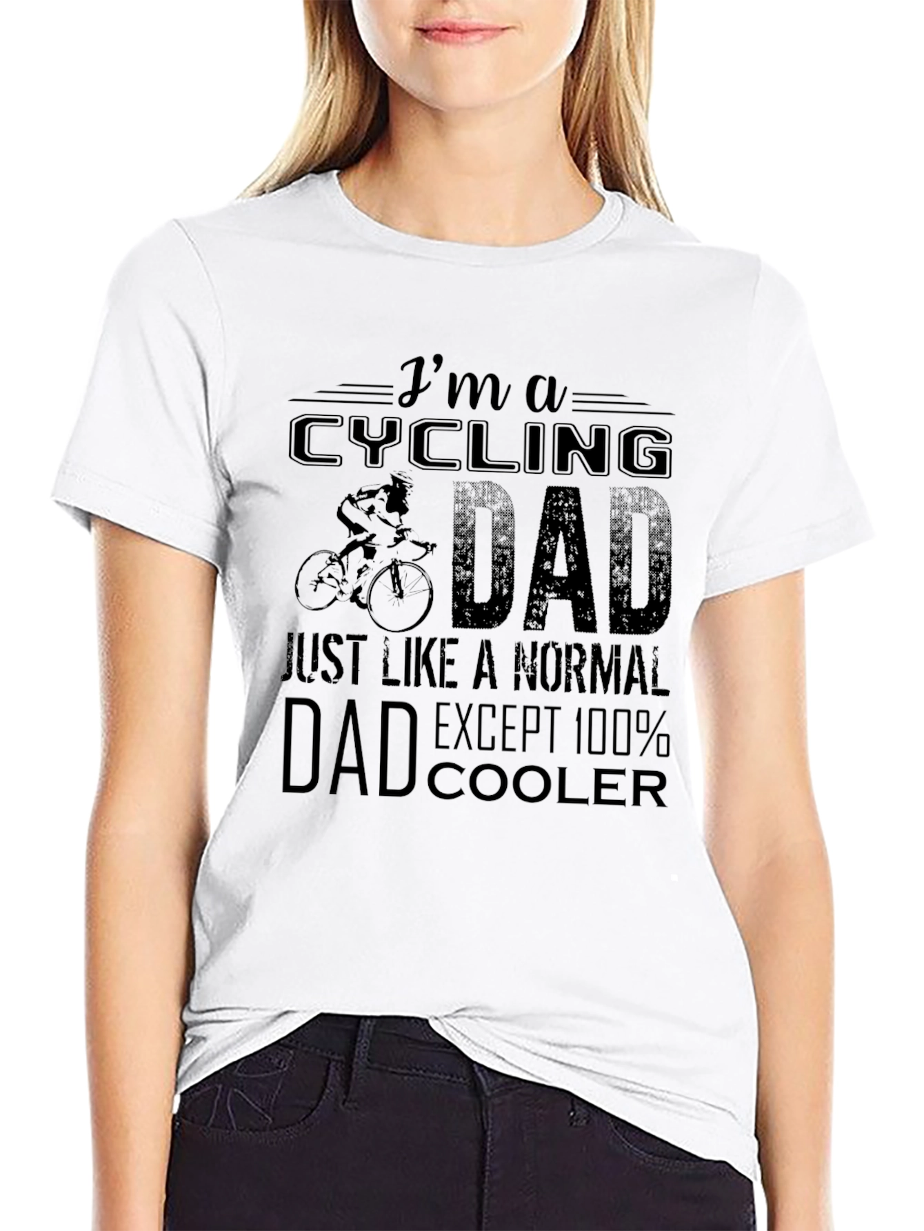 Black Cycling Dad T-Shirt - 100% Cooler Than Normal! view 9