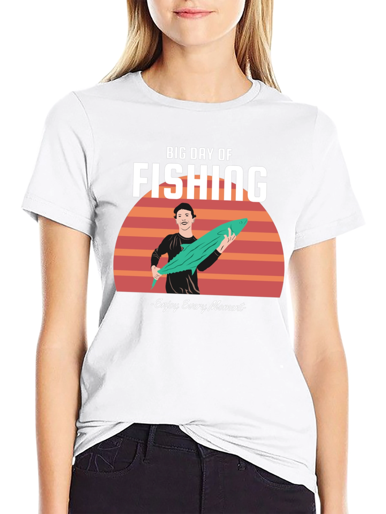 Black Fishing T-Shirt - Big Day Of Fishing Design view 9