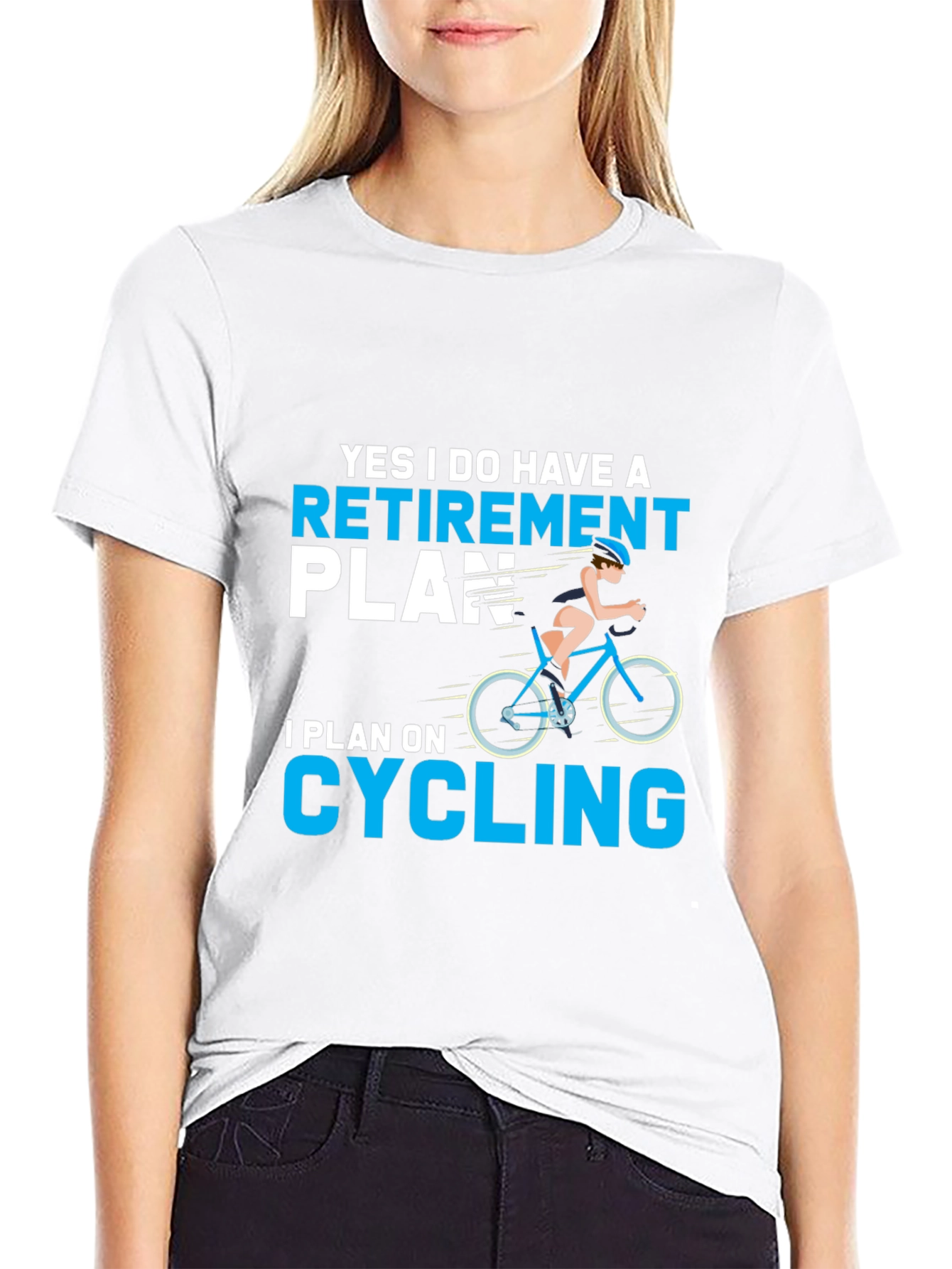 Black Retirement Plan Cycling T-Shirt view 9