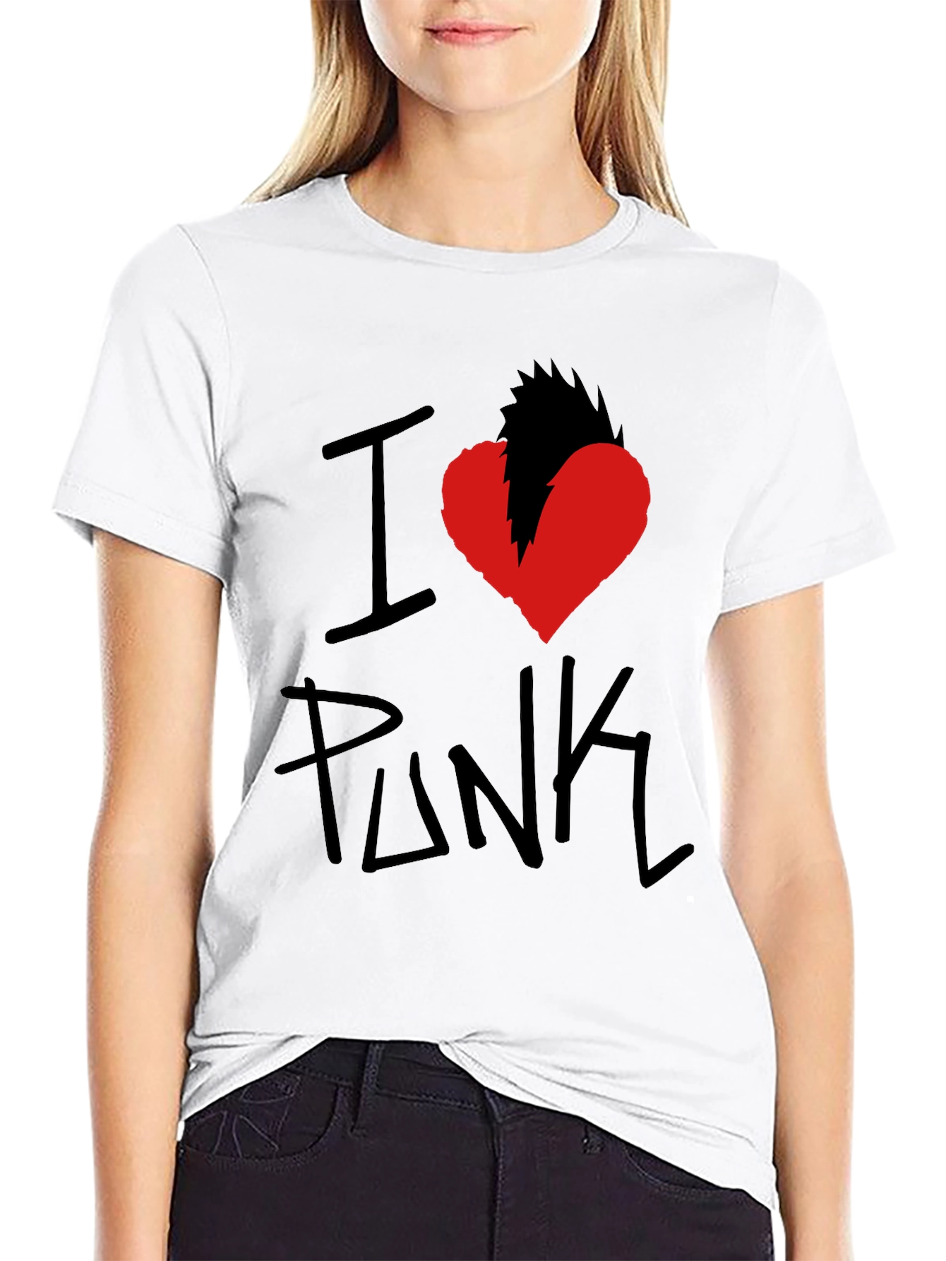 Black I Heart Punk Graphic Tee - Black view 9