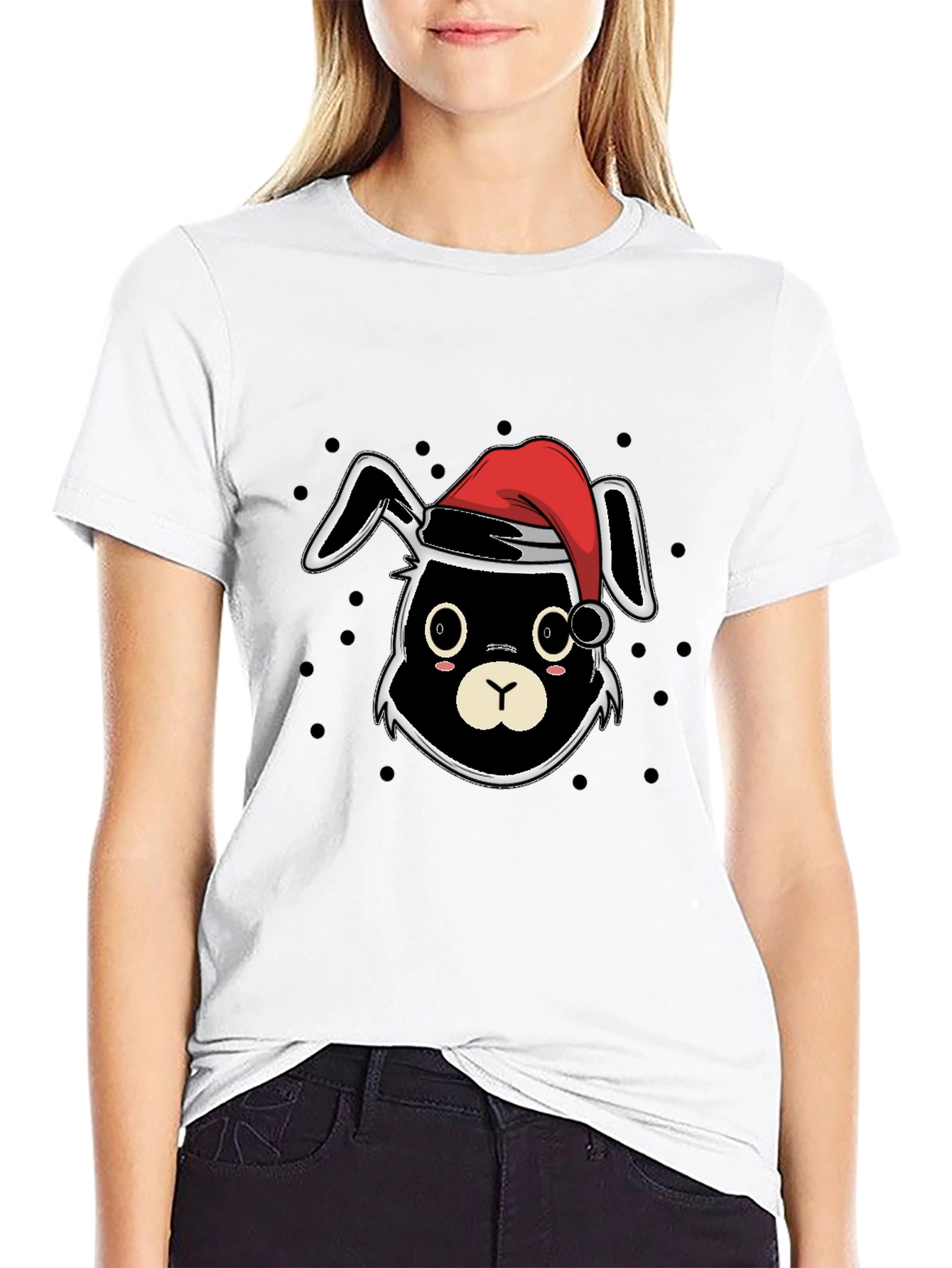 Black Festive Bunny T-Shirt - Holiday Edition view 9