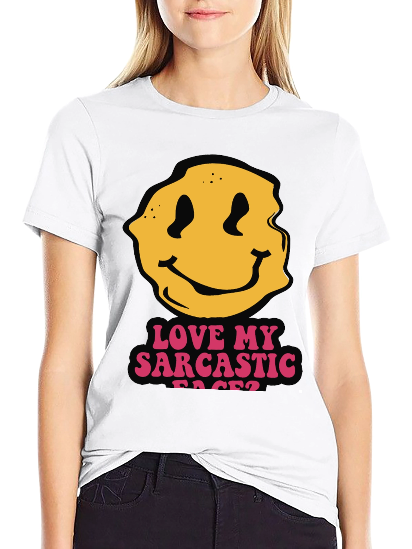 Black Sarcastic Faces Black T-Shirt - Funny Graphic Tee view 9