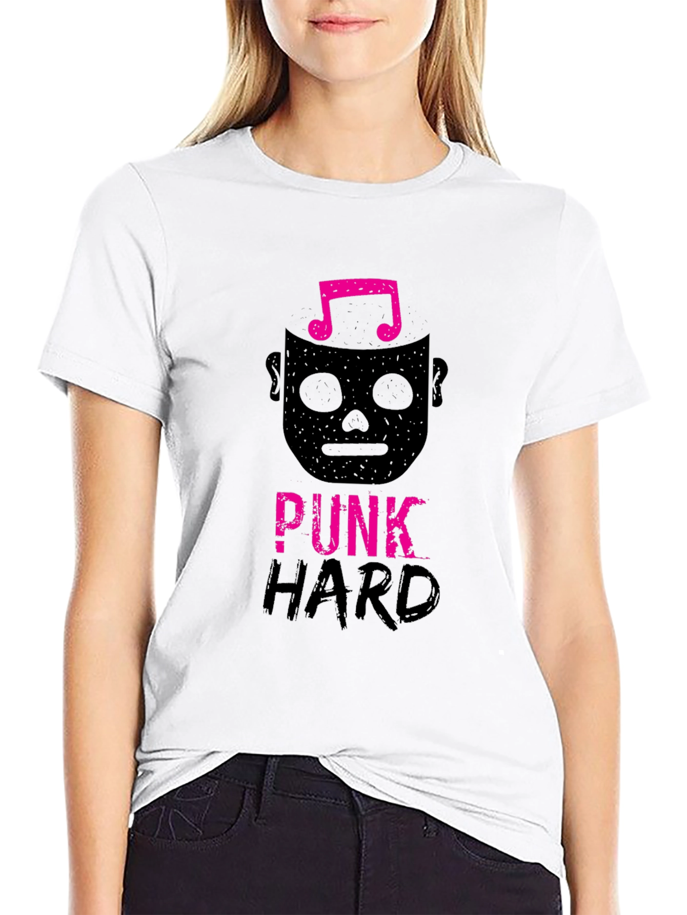 Black Punk Hard Graphic Tee - Black view 9