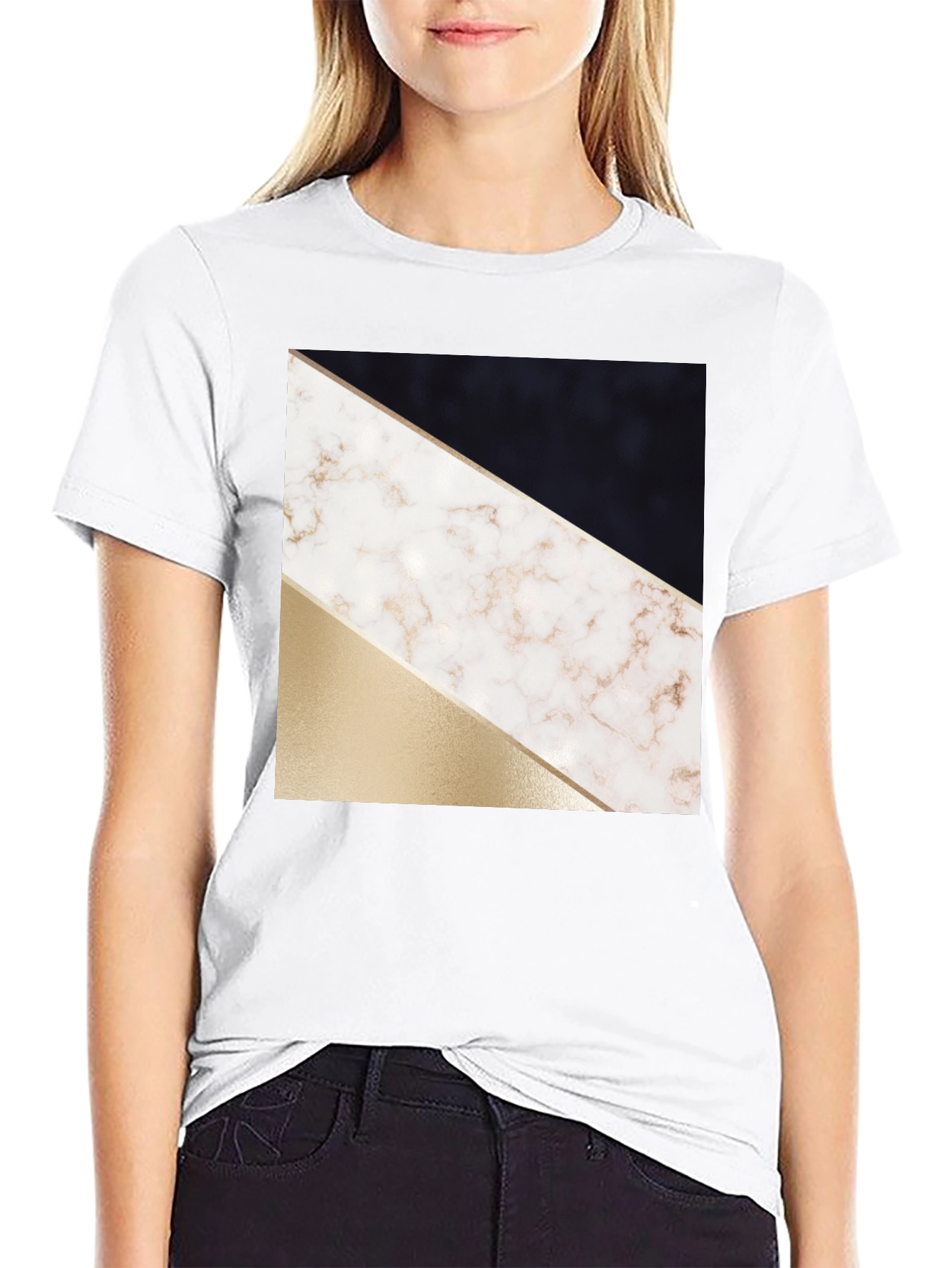 Black Abstract Geometric T-Shirt view 9