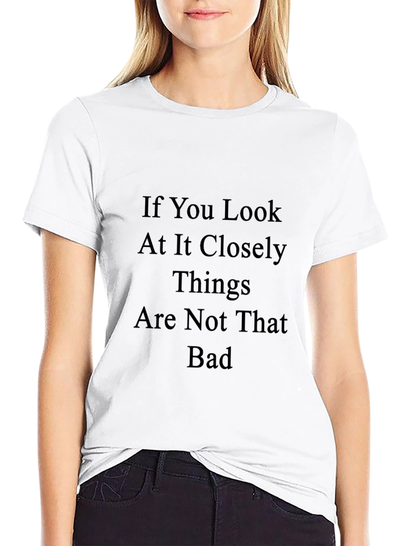 Black Optimistic Slogan T-Shirt - 'Things Are Not That Bad' view 9